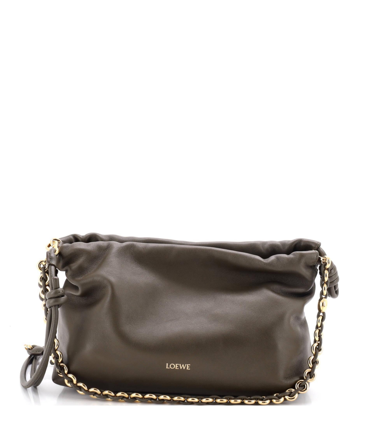 Pre-Owned Loewe Medium Flamenco Knot Chain Purse Bag Leather – Green