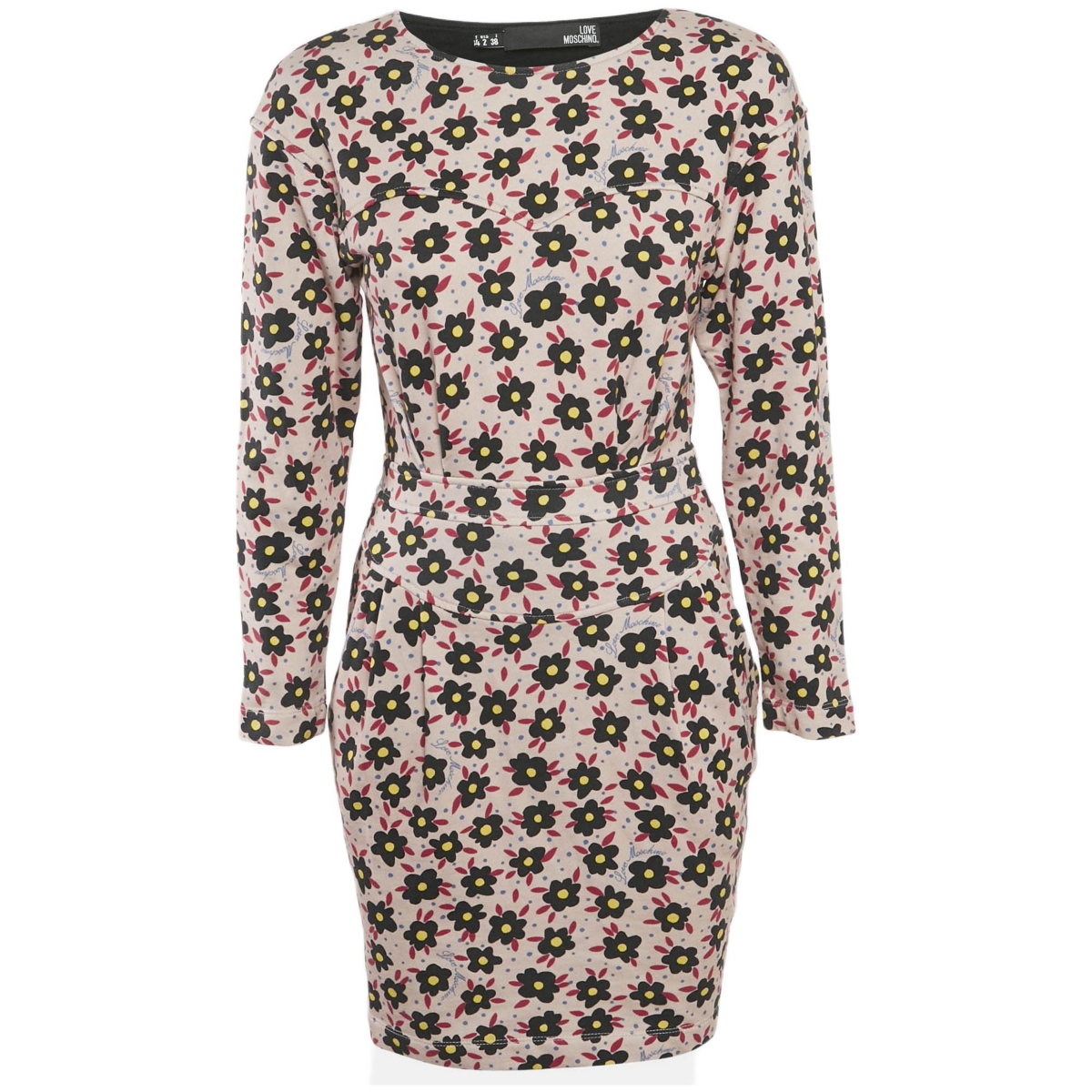 Pre-Owned Love Moschino Women’s Pink Floral Print Cotton Jersey Mini Dress