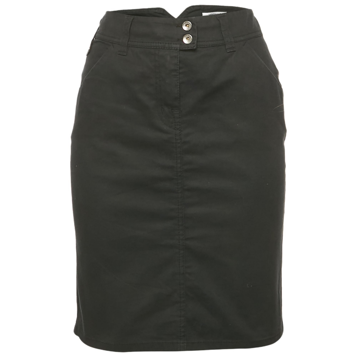 Pre-Owned Moschino Women’s Jeans Black Cotton Logo Stud Detail Mini Skirt Pre-Owned Moschino Women’s Jeans Black Cotton Logo Stud Detail Mini Skirt