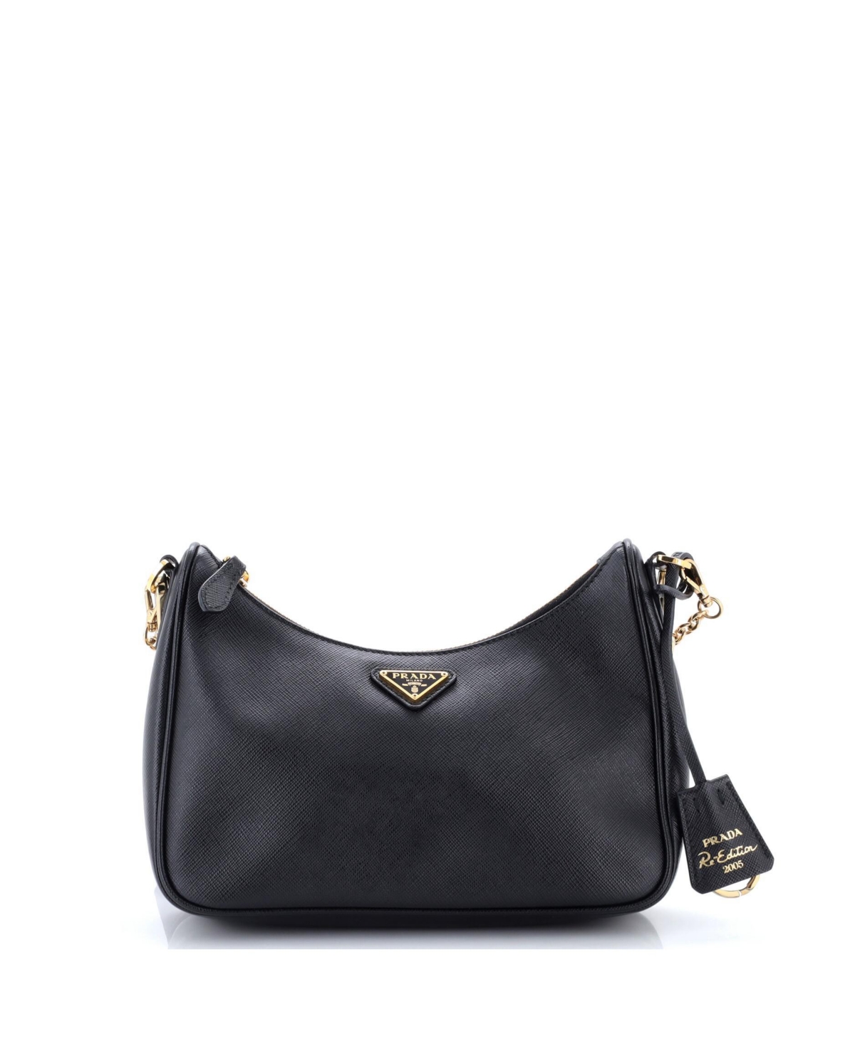 Pre-Owned Prada Small Re-Edition 2005 Shoulder Bag Saffiano Leather – Black Pre-Owned Prada Small Re-Edition 2005 Shoulder Bag Saffiano Leather – Black