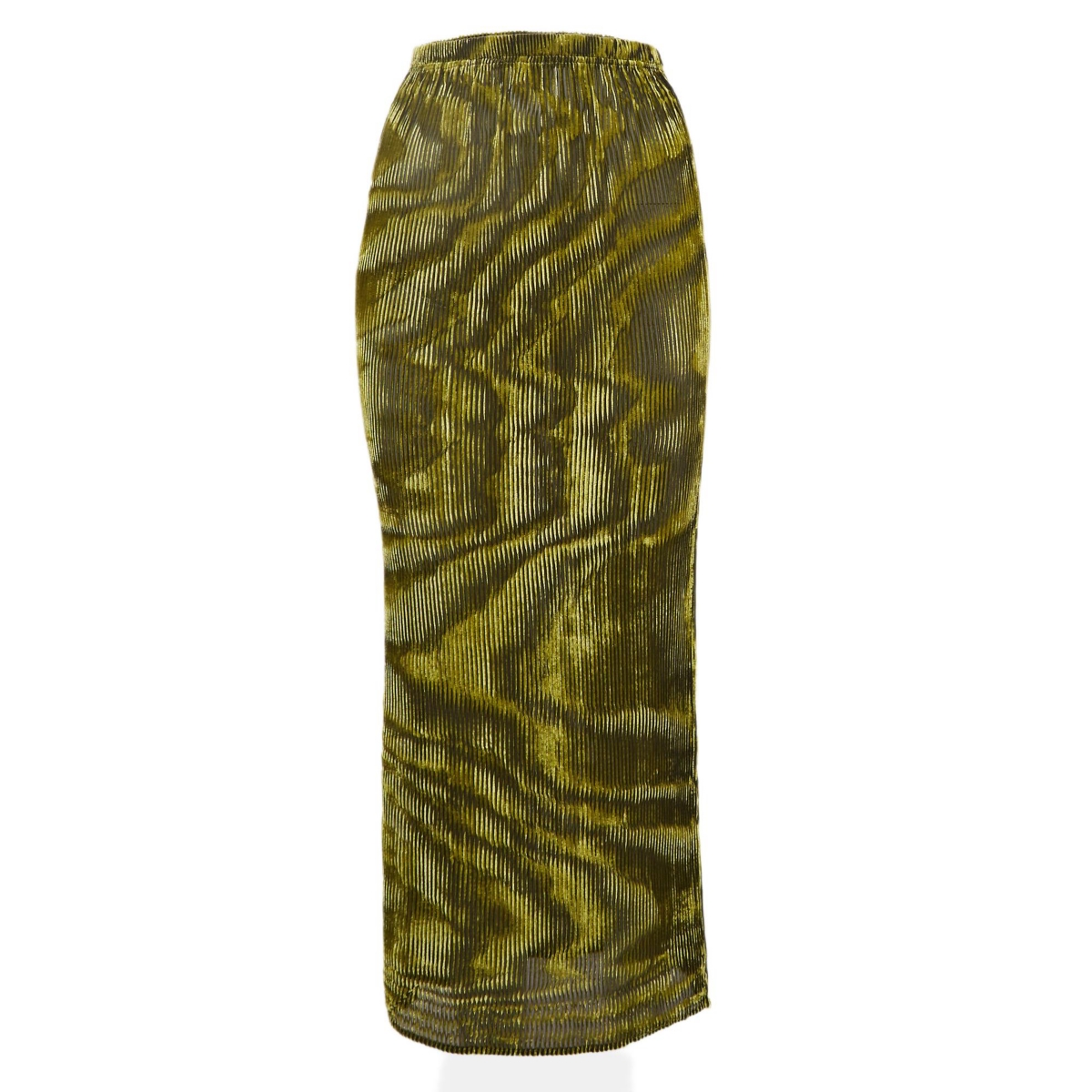 Pre-Owned Ronny Kobo Women’s Green/black Devore Midi Jay Skirt Pre-Owned Ronny Kobo Women’s Green/black Devore Midi Jay Skirt