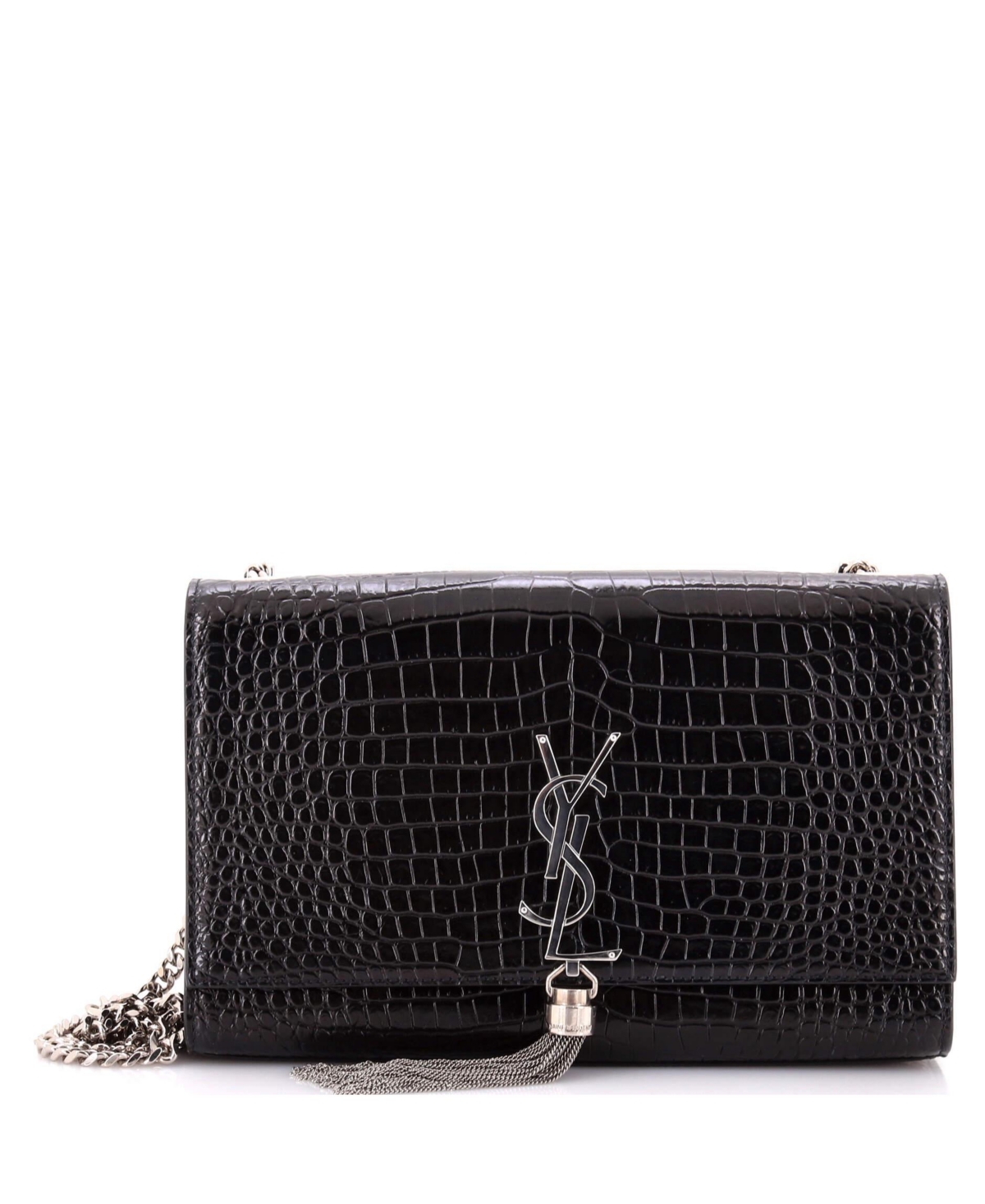 Pre-Owned Saint Laurent Medium Classic Monogram Tassel Crossbody Bag Embossed Leather – Black Pre-Owned Saint Laurent Medium Classic Monogram Tassel Crossbody Bag Embossed Leather – Black