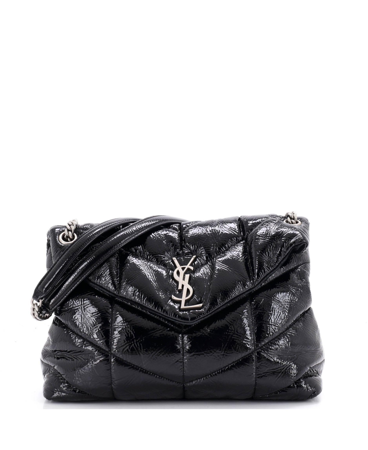 Pre-Owned Saint Laurent Medium Loulou Puffer Shoulder Bag Quilted Patent – Black Pre-Owned Saint Laurent Medium Loulou Puffer Shoulder Bag Quilted Patent – Black