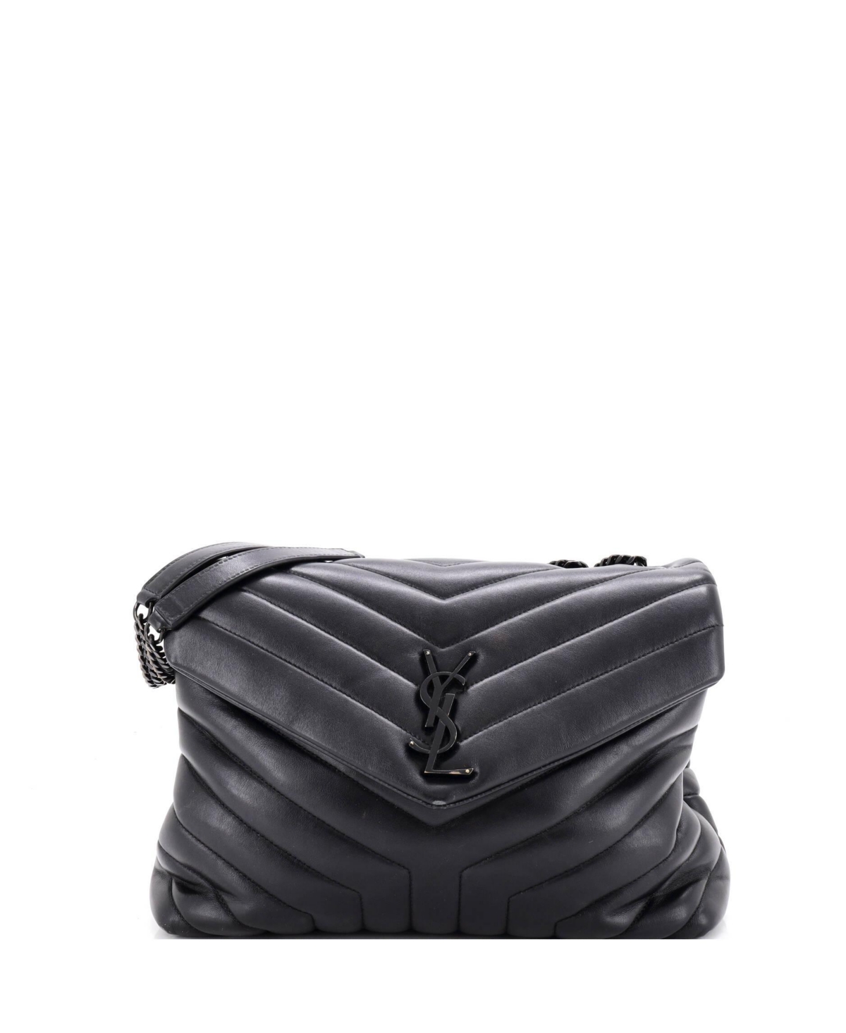Pre-Owned Saint Laurent Medium Loulou Shoulder Bag Matelasse Chevron Leather – Black Pre-Owned Saint Laurent Medium Loulou Shoulder Bag Matelasse Chevron Leather – Black