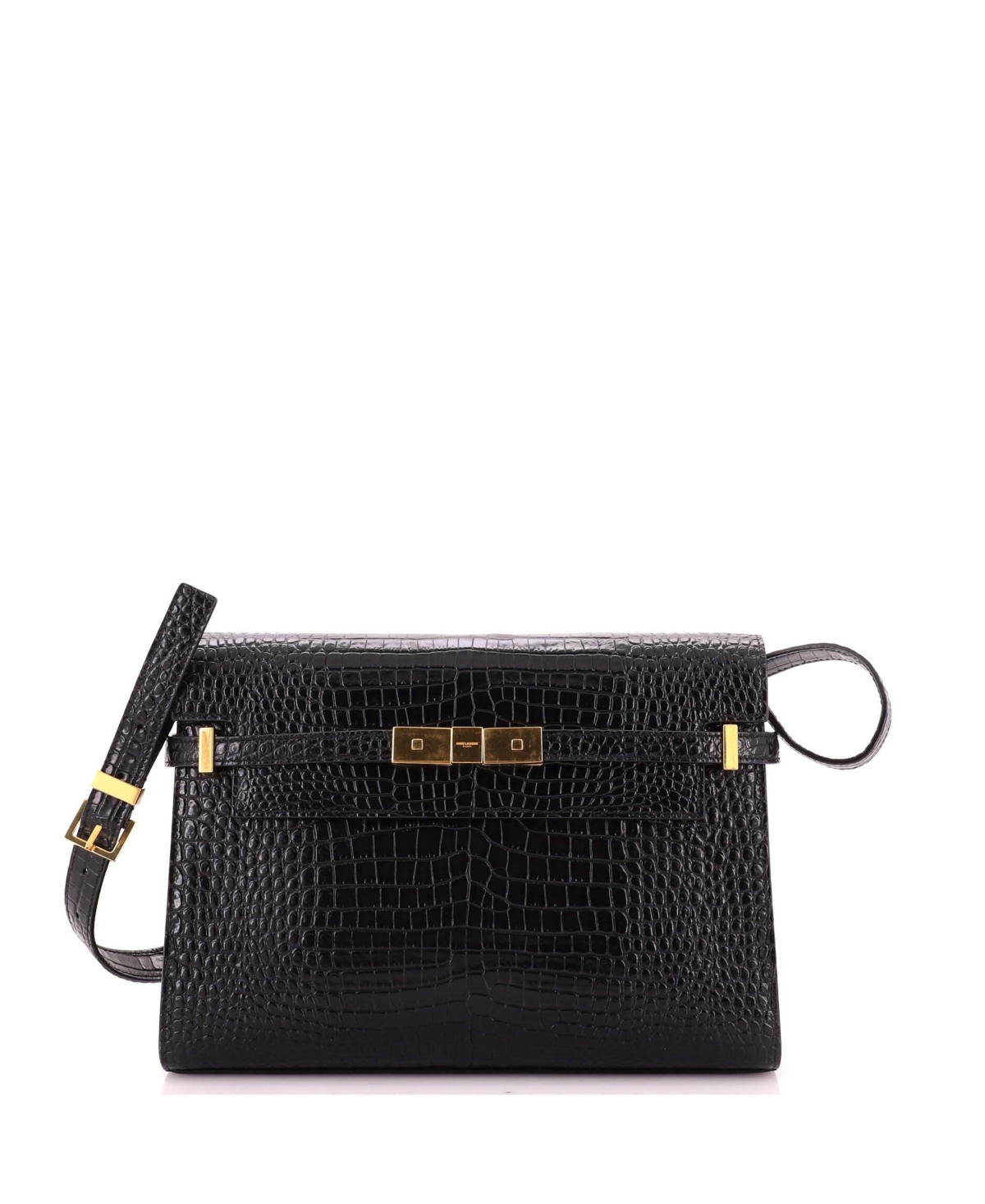 Pre-Owned Saint Laurent Medium Manhattan Shoulder Bag Embossed Leather – Black Pre-Owned Saint Laurent Medium Manhattan Shoulder Bag Embossed Leather – Black