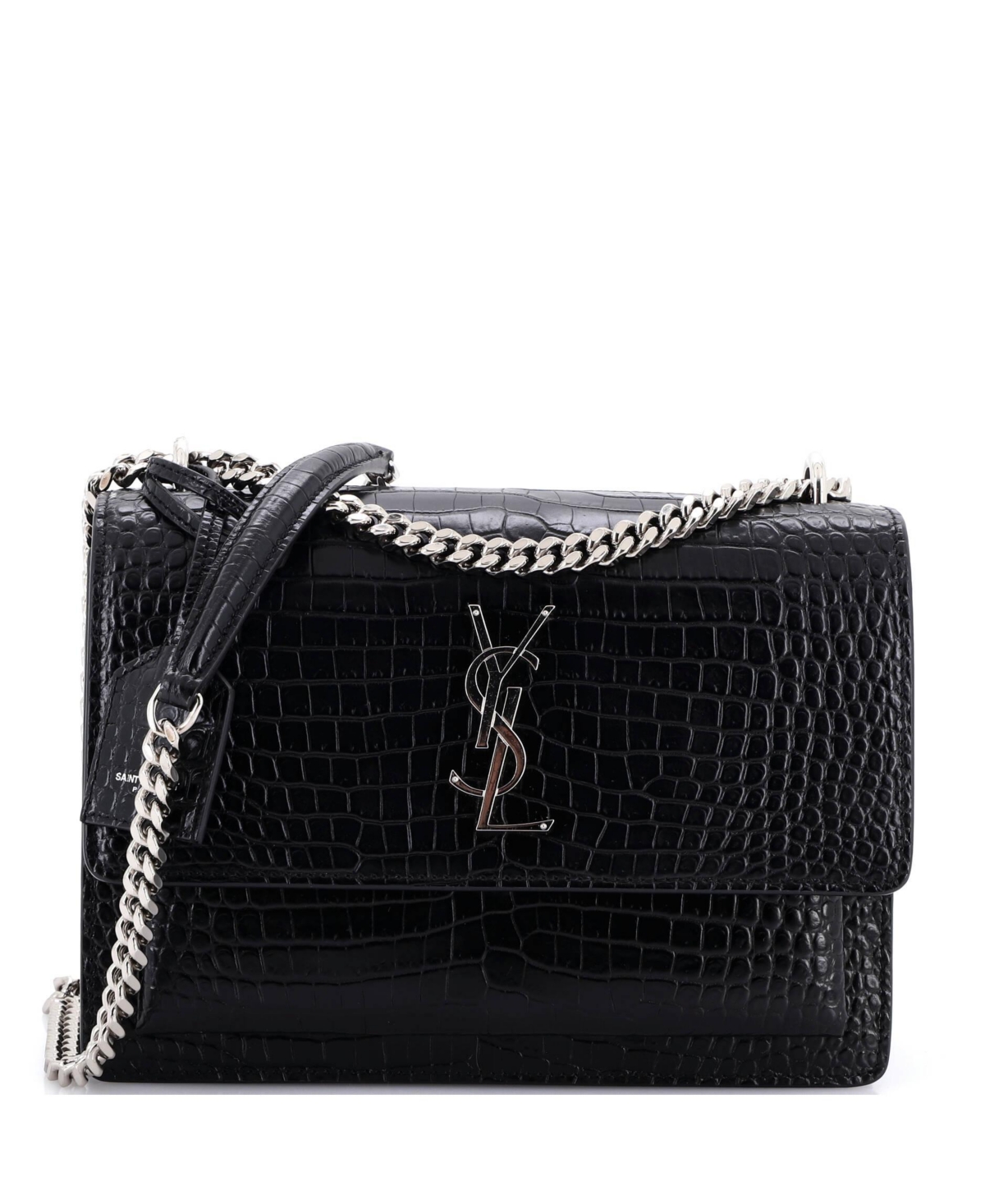 Pre-Owned Saint Laurent Medium Sunset Crossbody Bag Embossed Leather – Black Pre-Owned Saint Laurent Medium Sunset Crossbody Bag Embossed Leather – Black