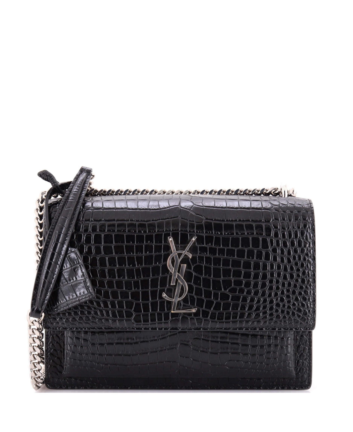 Pre-Owned Saint Laurent Medium Sunset Crossbody Bag Embossed Leather – Black Pre-Owned Saint Laurent Medium Sunset Crossbody Bag Embossed Leather – Black
