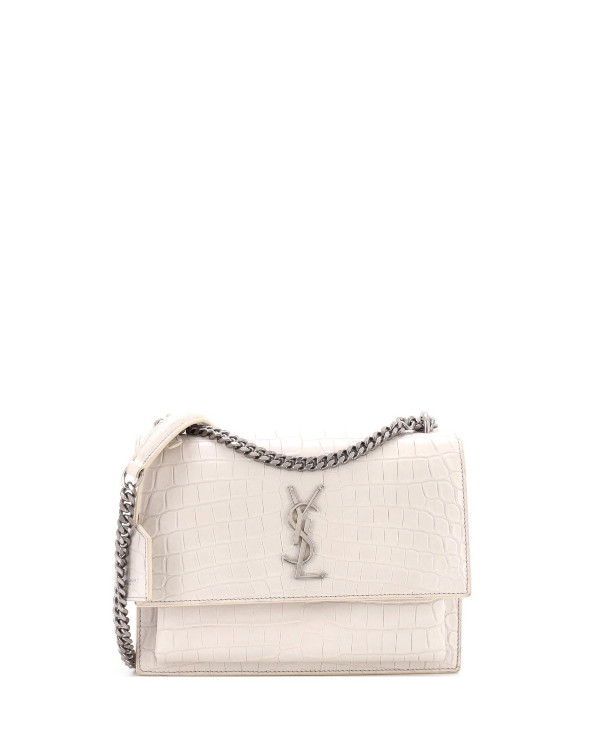 Pre-Owned Saint Laurent Medium Sunset Crossbody Bag Embossed Leather – Natural Pre-Owned Saint Laurent Medium Sunset Crossbody Bag Embossed Leather – Natural