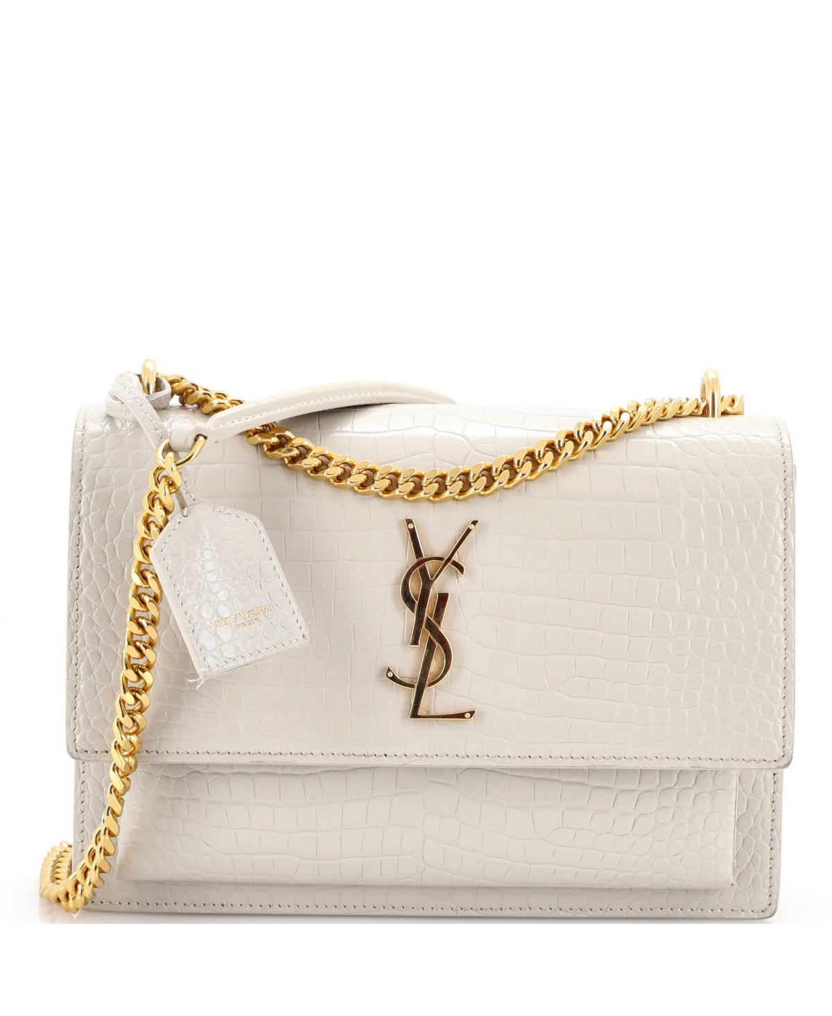 Pre-Owned Saint Laurent Medium Sunset Crossbody Bag Embossed Leather – Natural Pre-Owned Saint Laurent Medium Sunset Crossbody Bag Embossed Leather – Natural