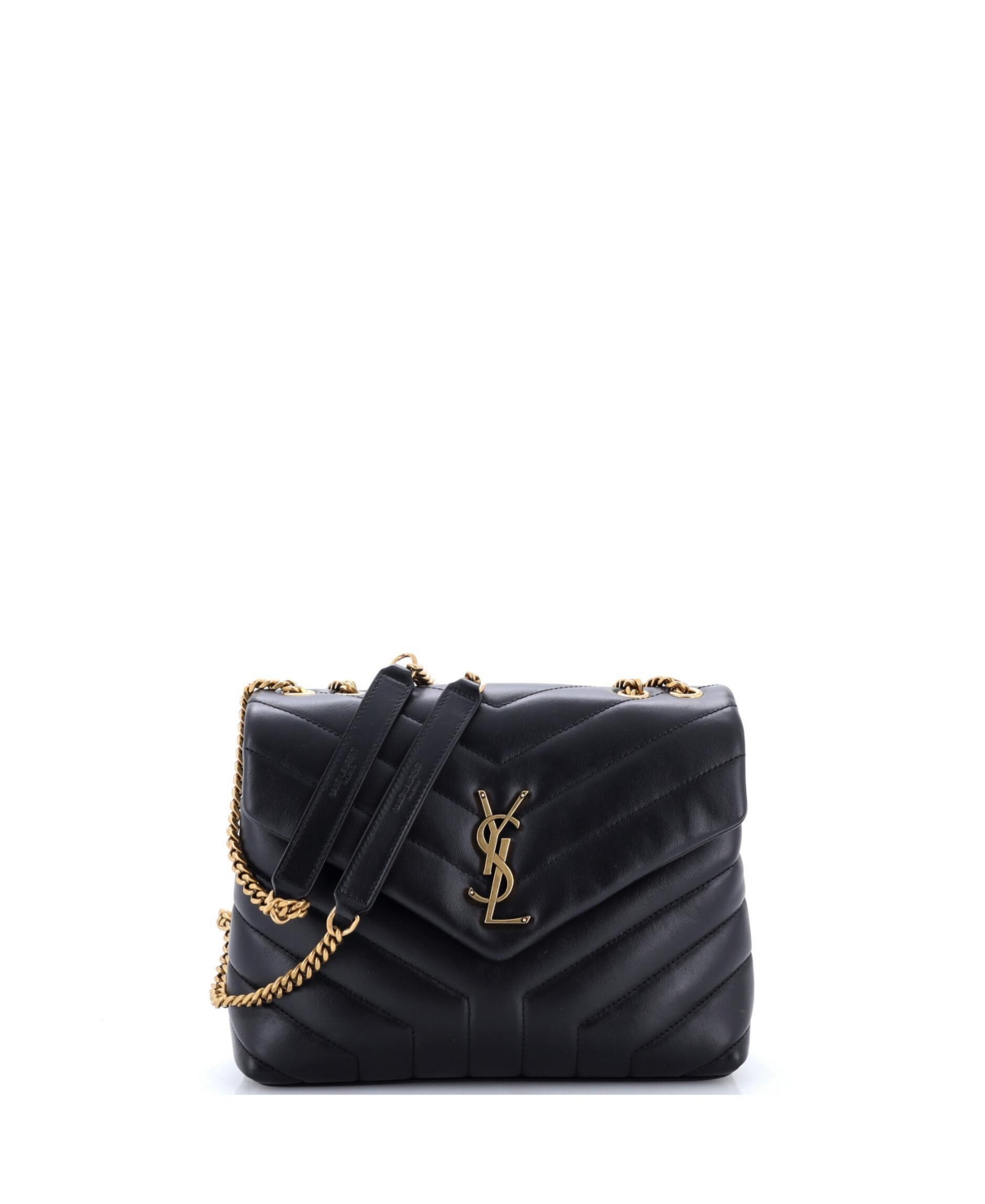 Pre-Owned Saint Laurent Small Loulou Shoulder Bag Matelasse Chevron Leather – Black