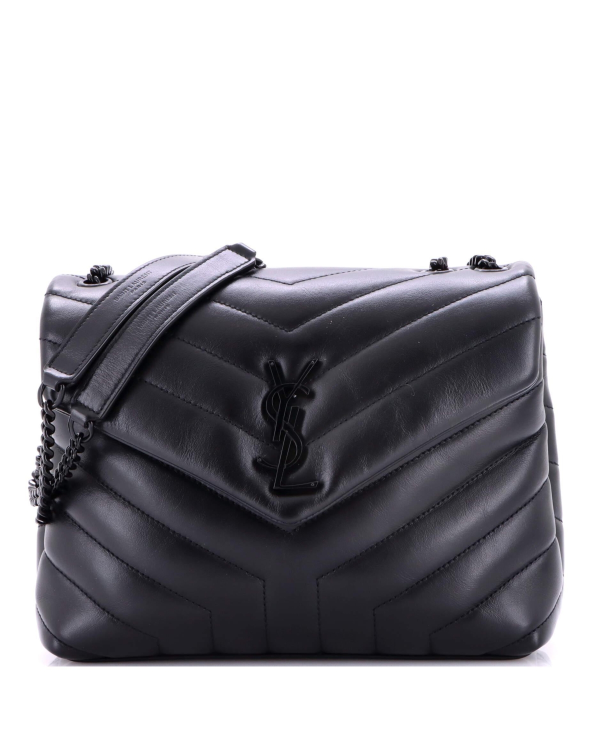 Pre-Owned Saint Laurent Small Loulou Shoulder Bag Matelasse Chevron Leather – Black