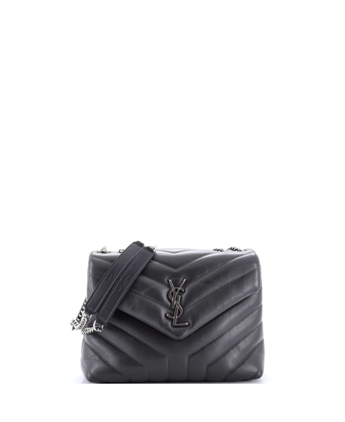 Pre-Owned Saint Laurent Small Loulou Shoulder Bag Matelasse Chevron Leather – Grey Pre-Owned Saint Laurent Small Loulou Shoulder Bag Matelasse Chevron Leather – Grey