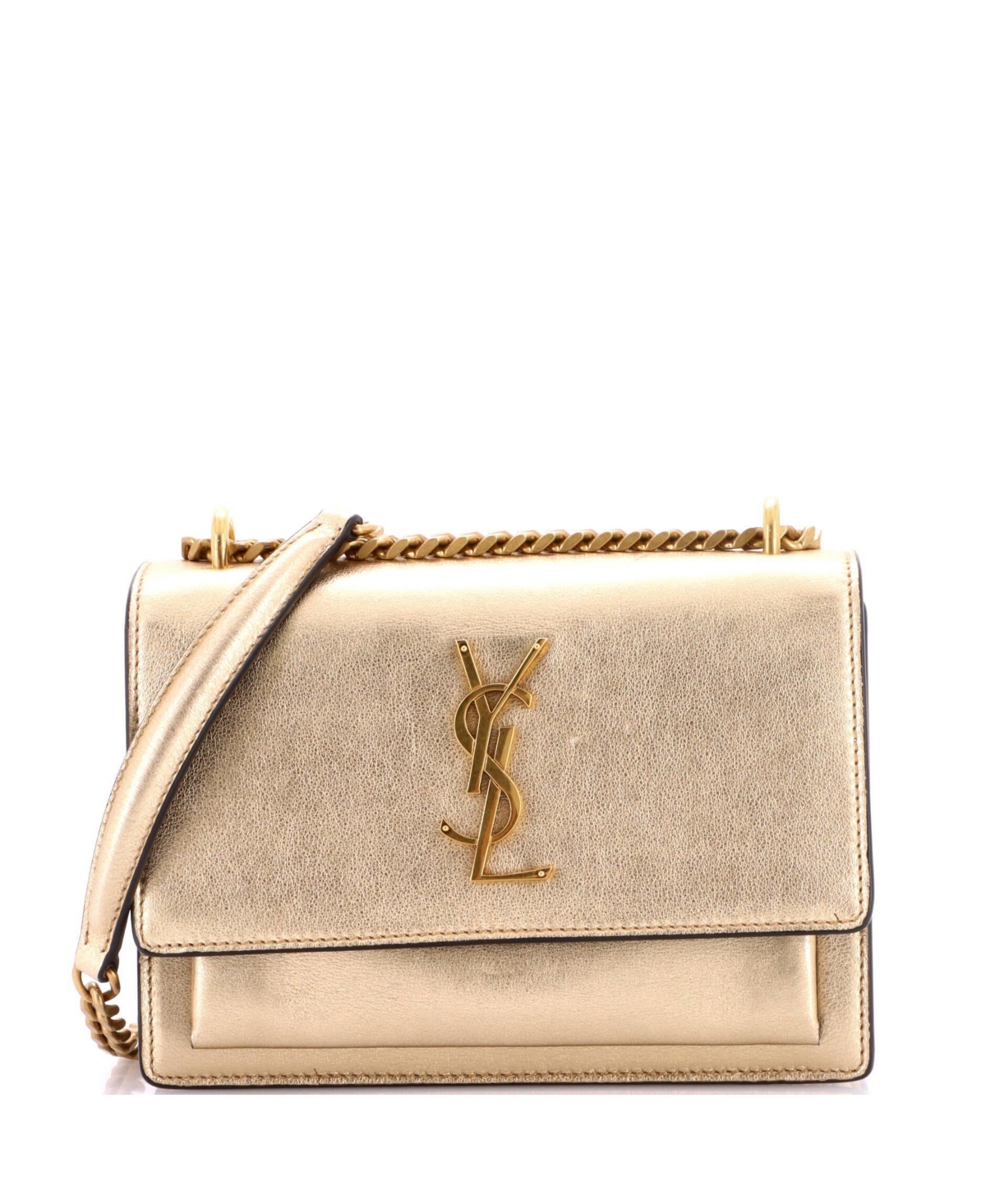 Pre-Owned Saint Laurent Small Sunset Crossbody Bag Leather – Gold Pre-Owned Saint Laurent Small Sunset Crossbody Bag Leather – Gold