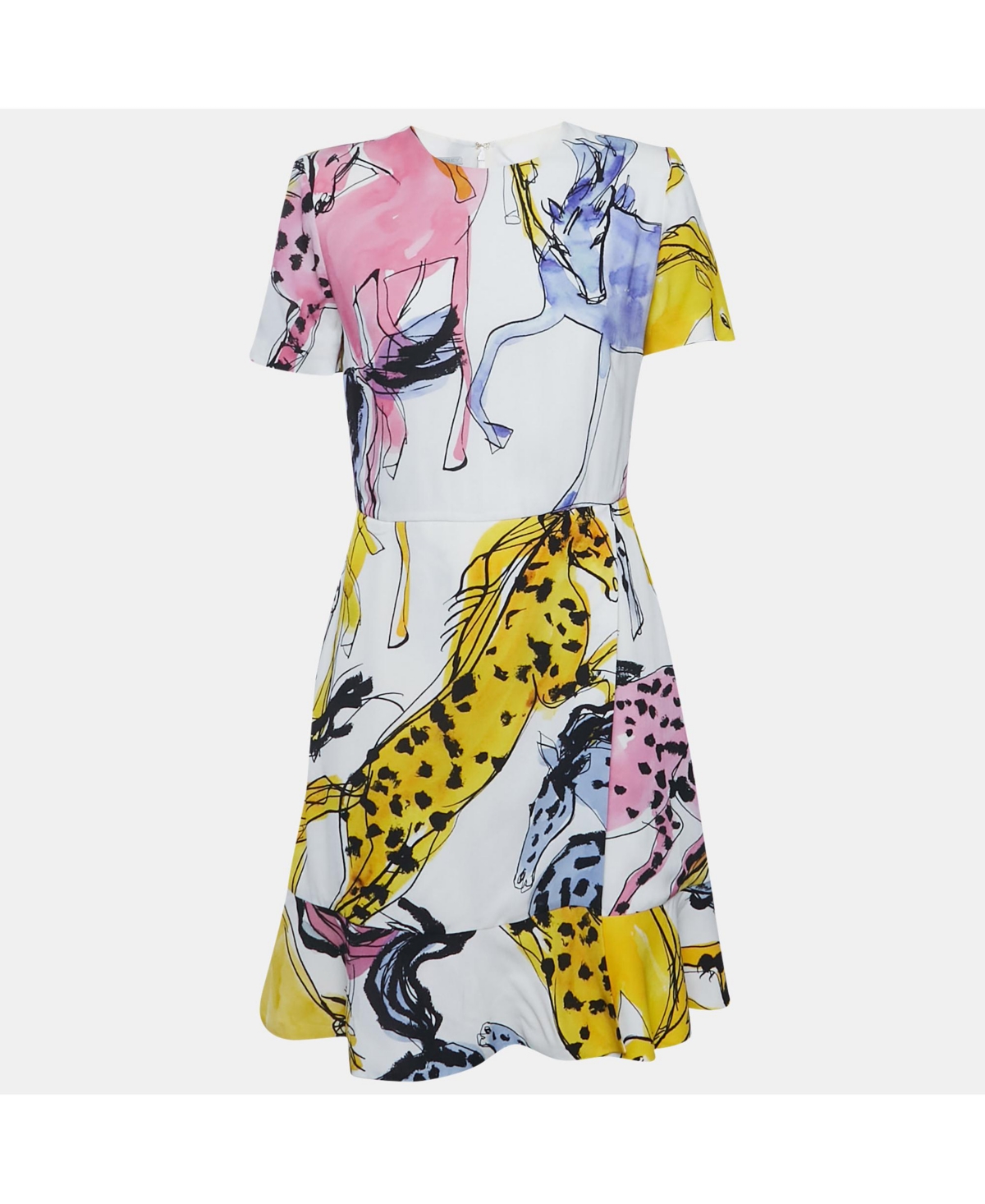 Pre-Owned Stella Mccartney Women’s Printed Crepe Mini Dress – White Pre-Owned Stella Mccartney Women’s Printed Crepe Mini Dress – White