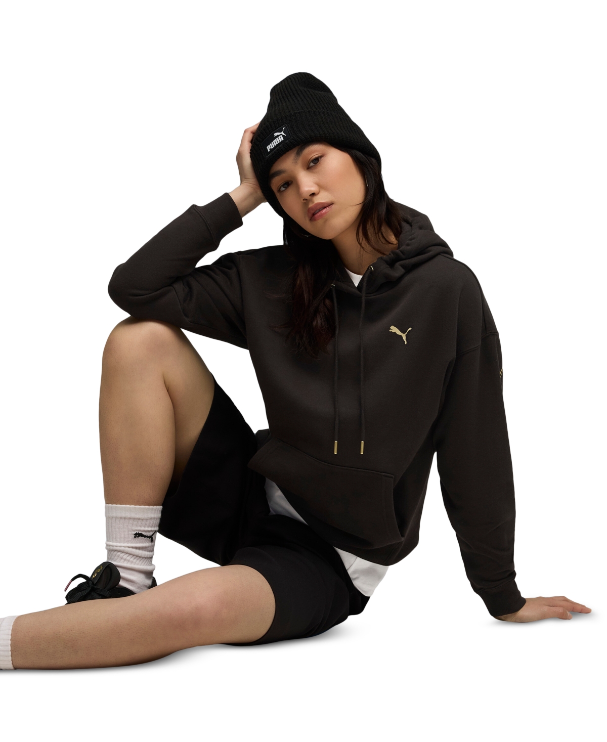 Puma Women’s Maximal Metallic Comfort Hoodie – Puma Black Puma Women’s Maximal Metallic Comfort Hoodie – Puma Black