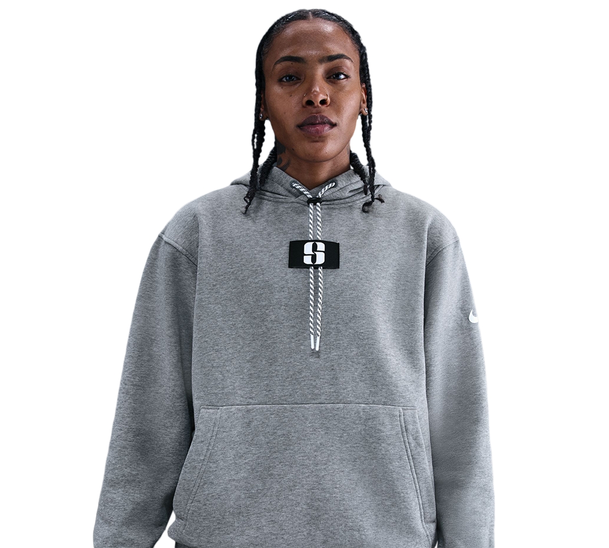Nike Women’s Sabrina Fleece Basketball Hoodie – Carbon Heather/Black