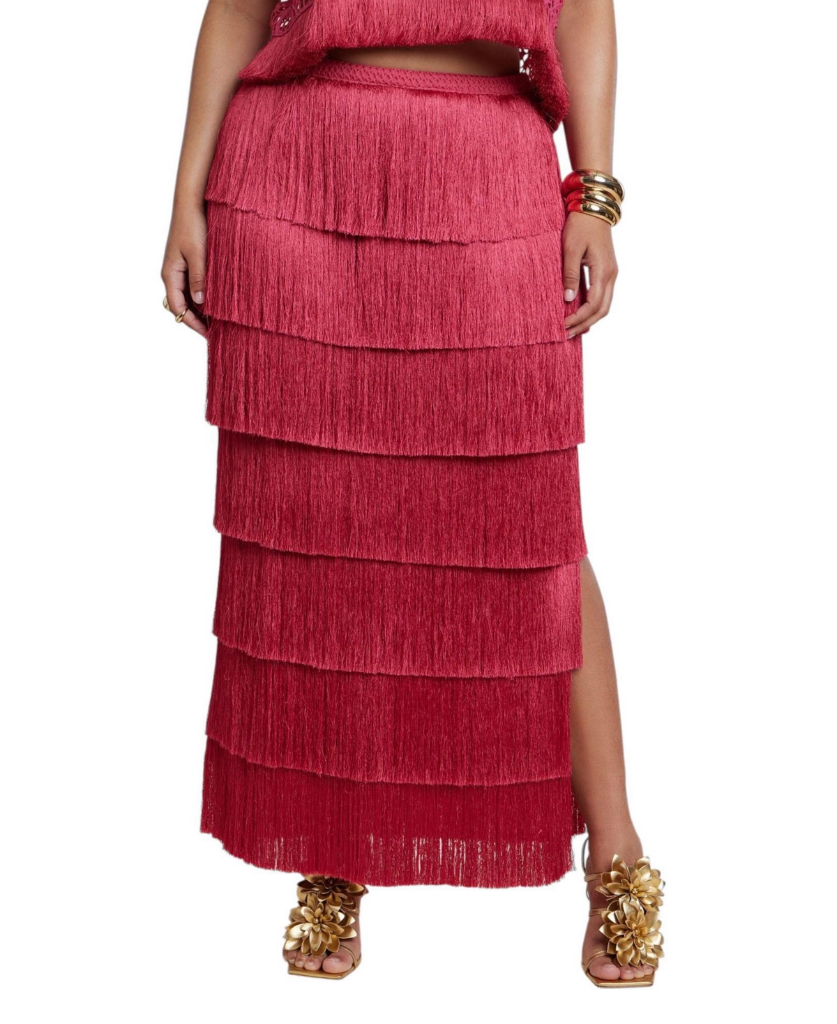 Eloquii Women’s Maxi Skirt – Bright rose Eloquii Women’s Maxi Skirt – Bright rose