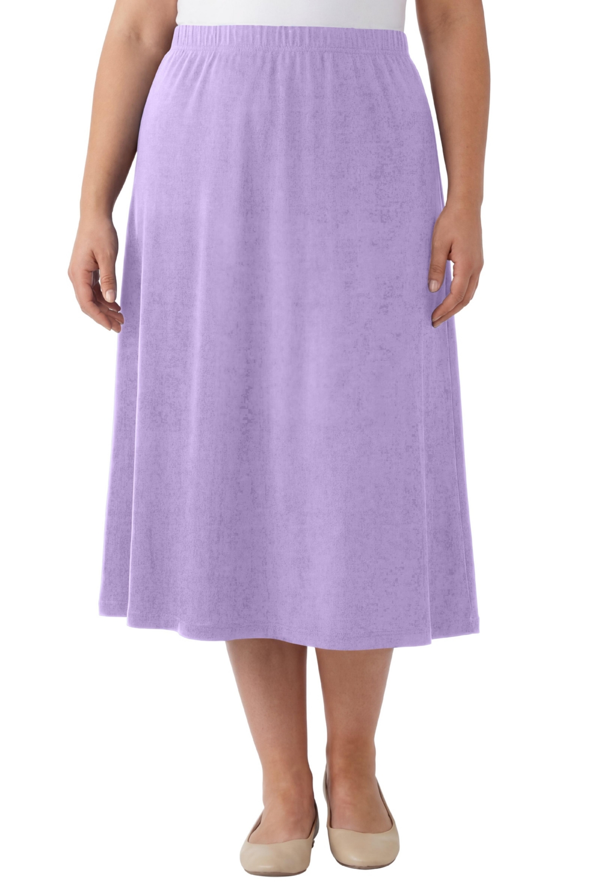 Woman Within Women’s Within 7-Day Knit A-Line Skirt – Soft iris