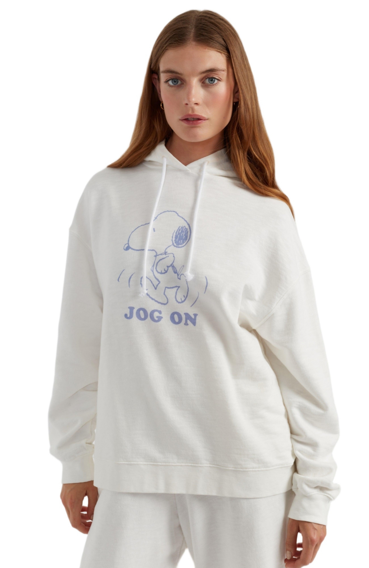 Chinti & Parker Women’s Snoopy Jog on Hoodie – Cream