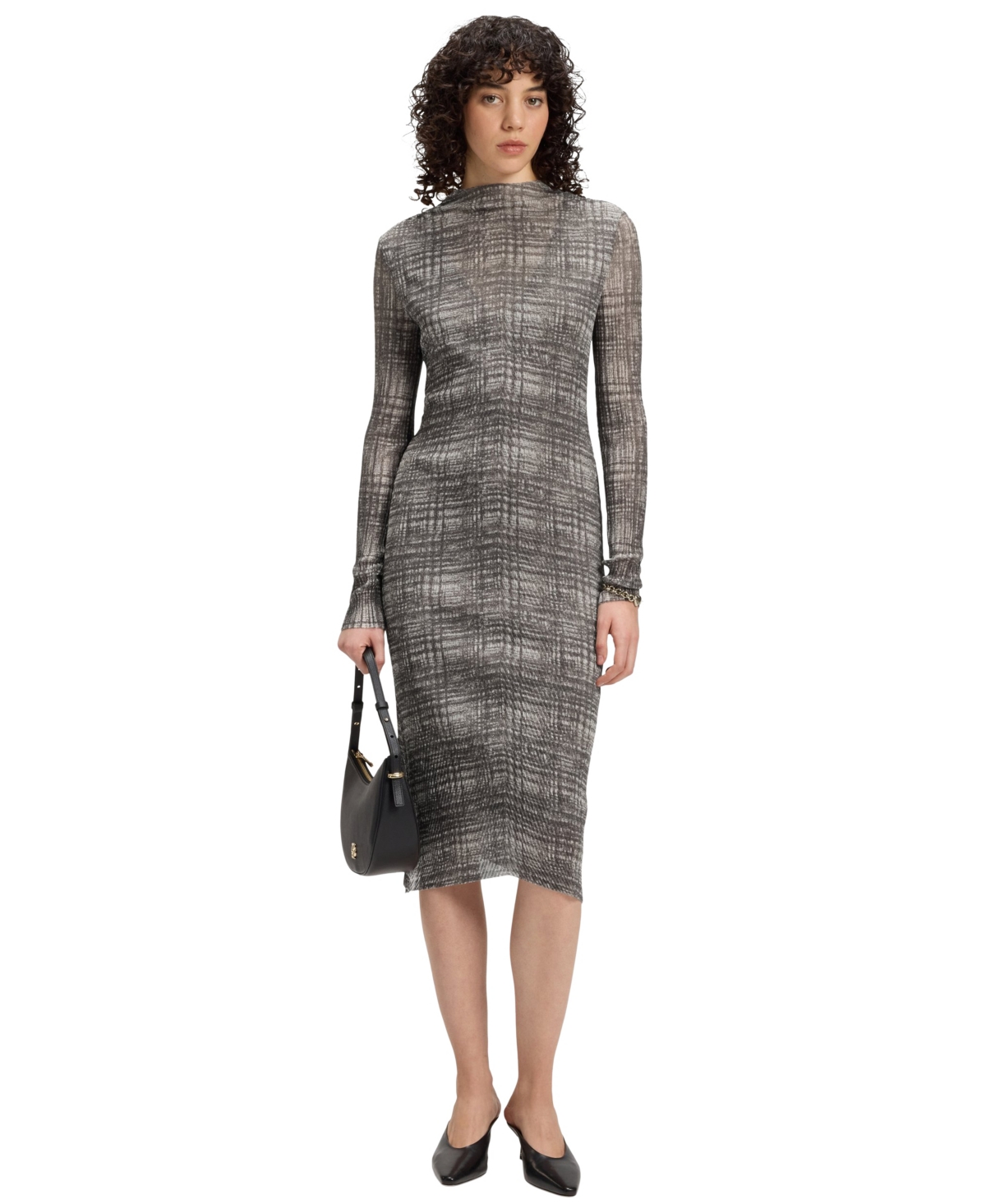 Boss by Hugo Boss Women’s Modal Skirt Plisse-Tulle Dress – Open Misc