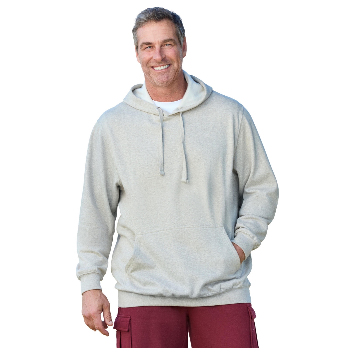 KingSize Big & Tall Fleece Pullover Hoodie – Heather bone
