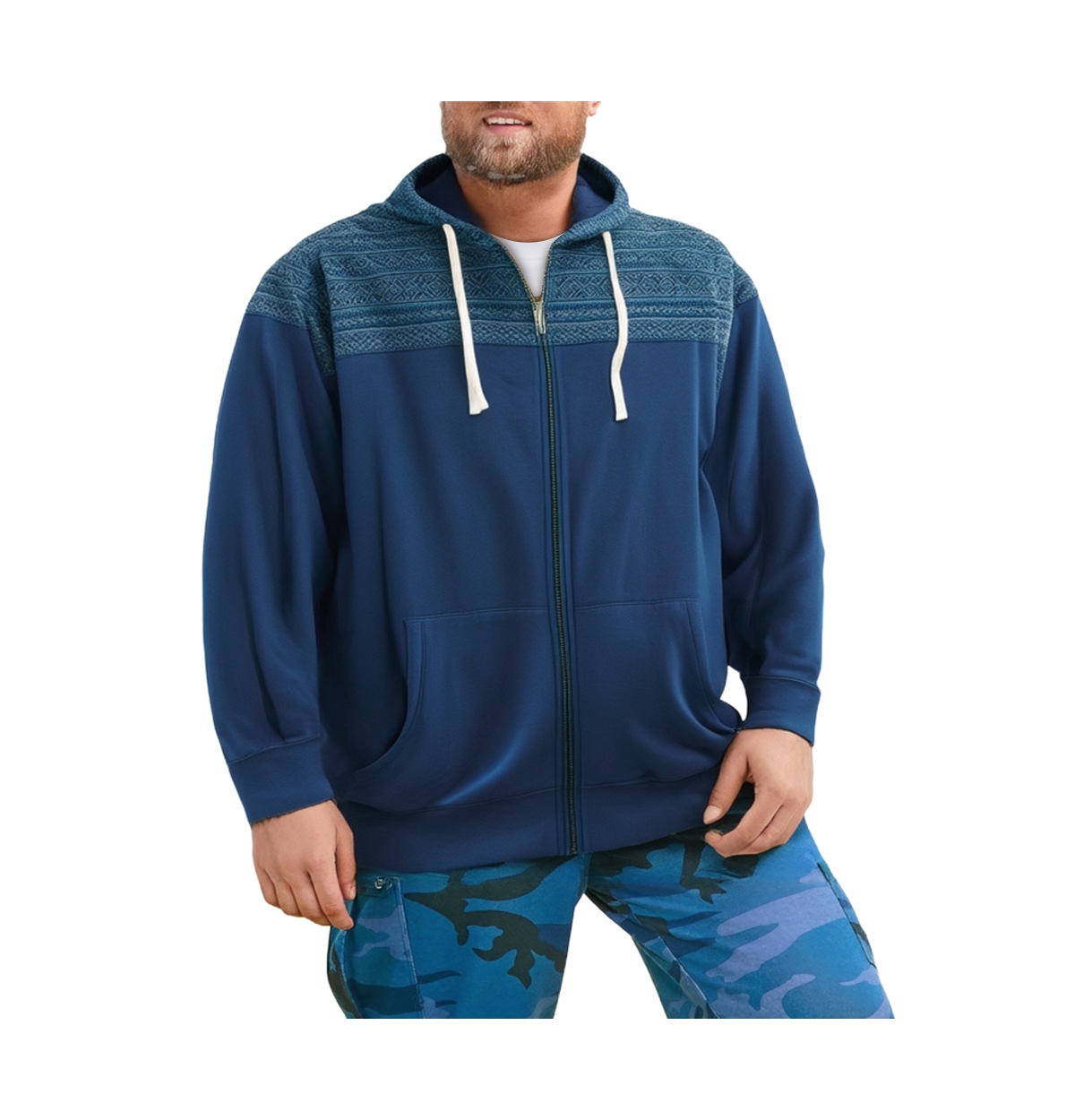 KingSize Big & Tall French Terry Snow Lodge Hoodie – Navy KingSize Big & Tall French Terry Snow Lodge Hoodie – Navy