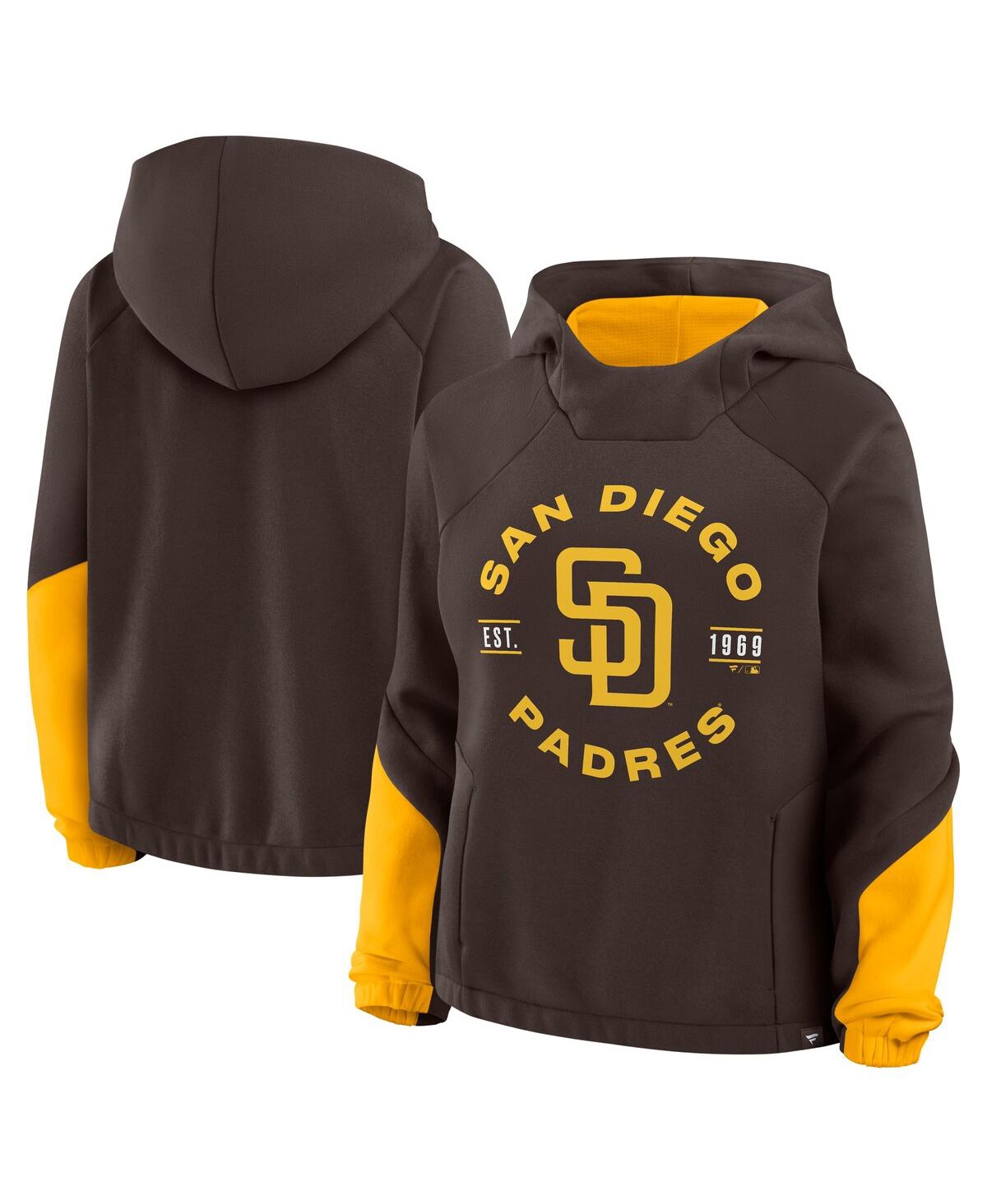 Fanatics Women’s Brown San Diego Padres Oversized Time to Win Pullover Hoodie – Brown, Gold Fanatics Women’s Brown San Diego Padres Oversized Time to Win Pullover Hoodie – Brown, Gold
