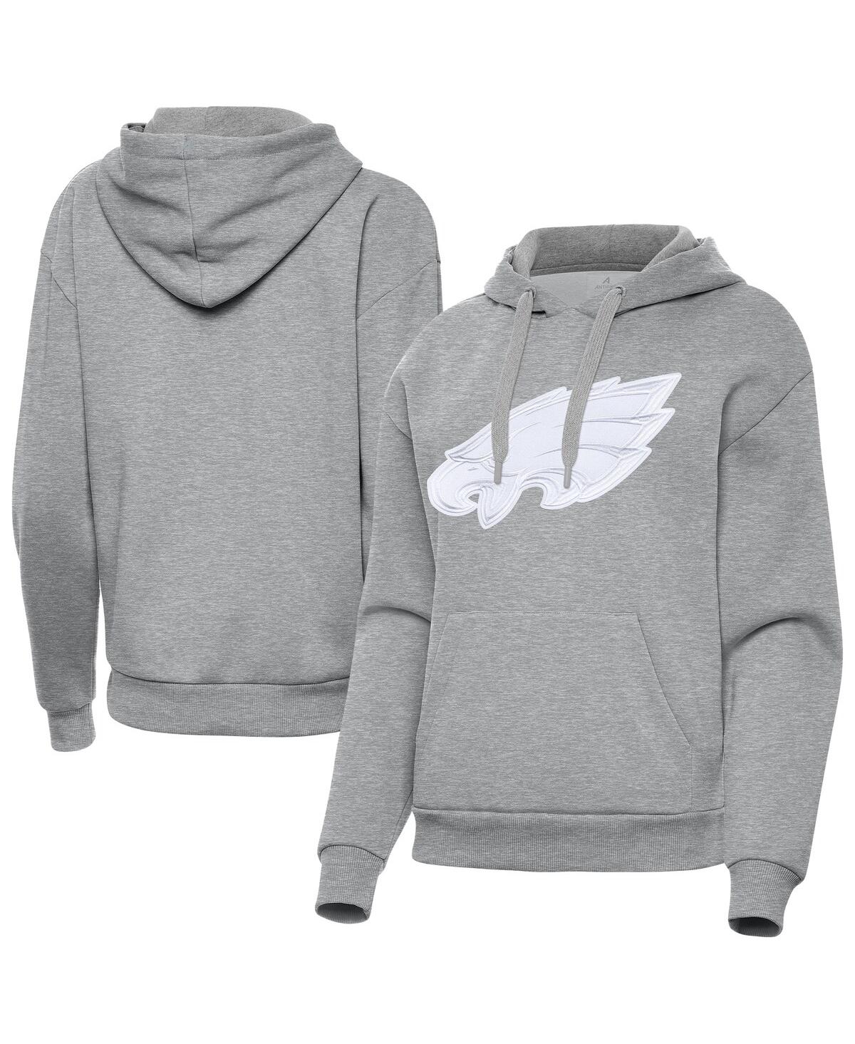 Antigua Women’s Heather Gray Philadelphia Eagles Victory Pullover Hoodie – Heather Gray