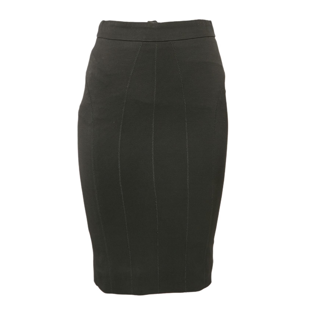Pre-Owned Dolce & Gabbana Women’s Black Textured Stretch Crepe Knee-Length Skirt