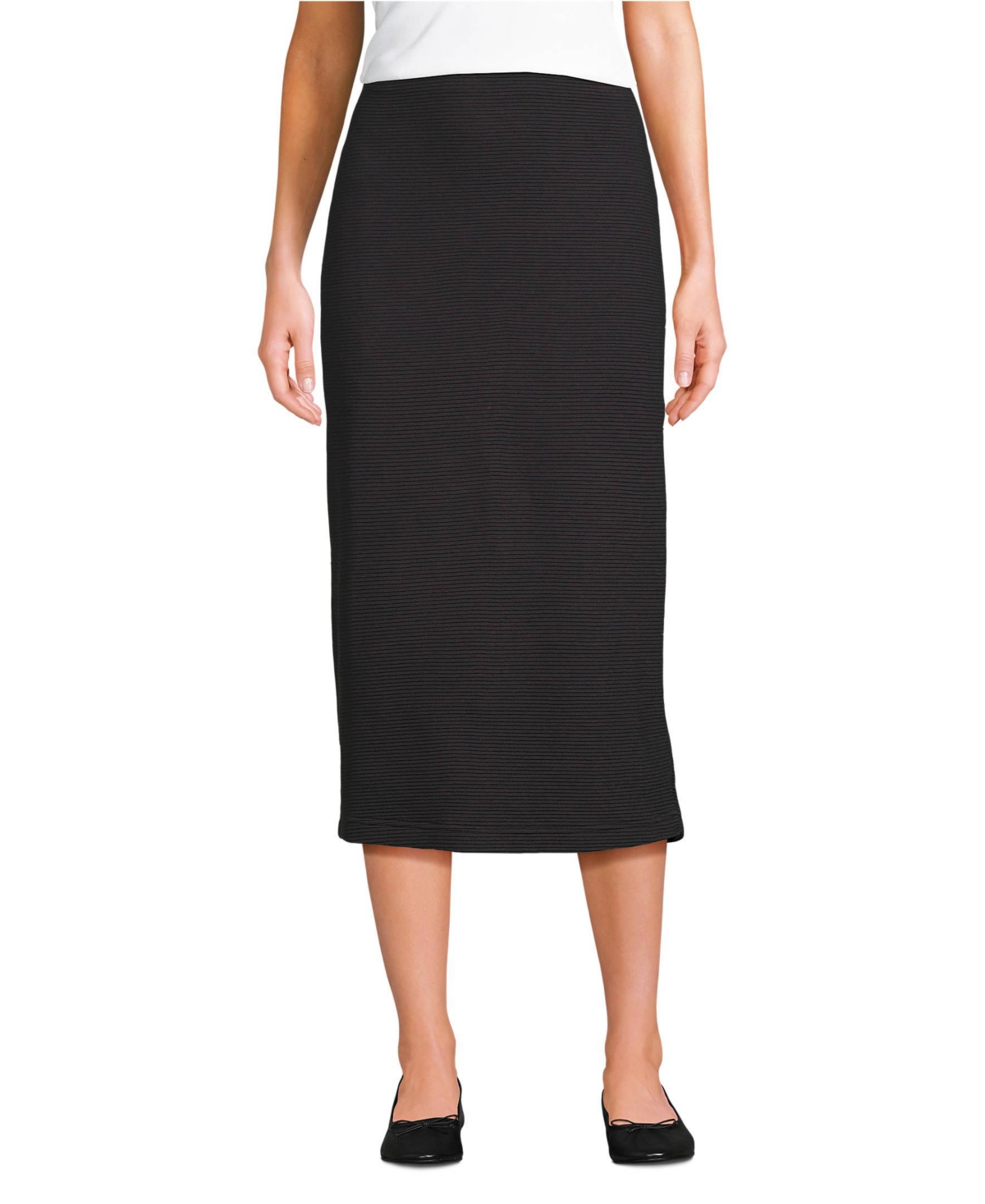 Lands’ End Women’s Starfish Side Zip Midi Skirt – Black Lands’ End Women’s Starfish Side Zip Midi Skirt – Black
