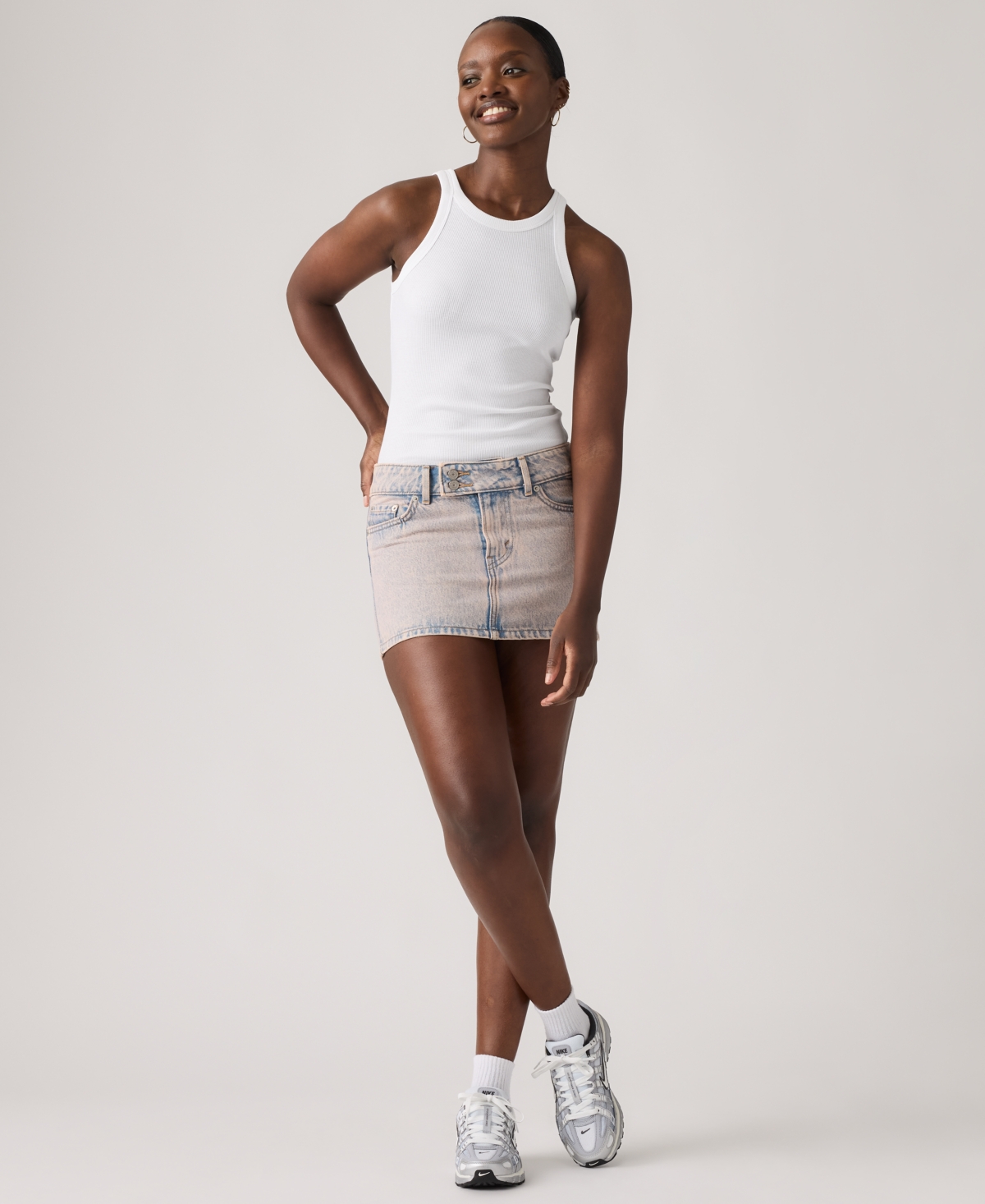 Levi’s Women’s Slim-Fit Superlow Mini Skirt – Rose Water Skirt