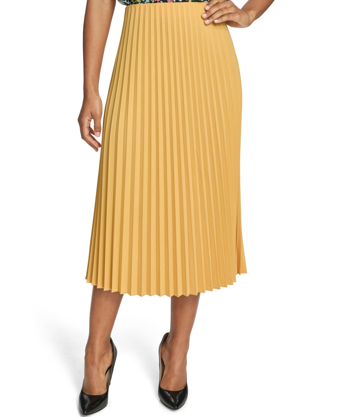 Tommy Hilfiger Women’s Pleated Pull-On Skirt – Deep Maize Tommy Hilfiger Women’s Pleated Pull-On Skirt – Deep Maize