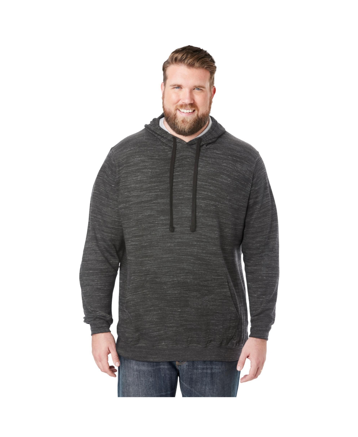 KingSize Big & Tall Fleece Pullover Hoodie – Black white marl KingSize Big & Tall Fleece Pullover Hoodie – Black white marl