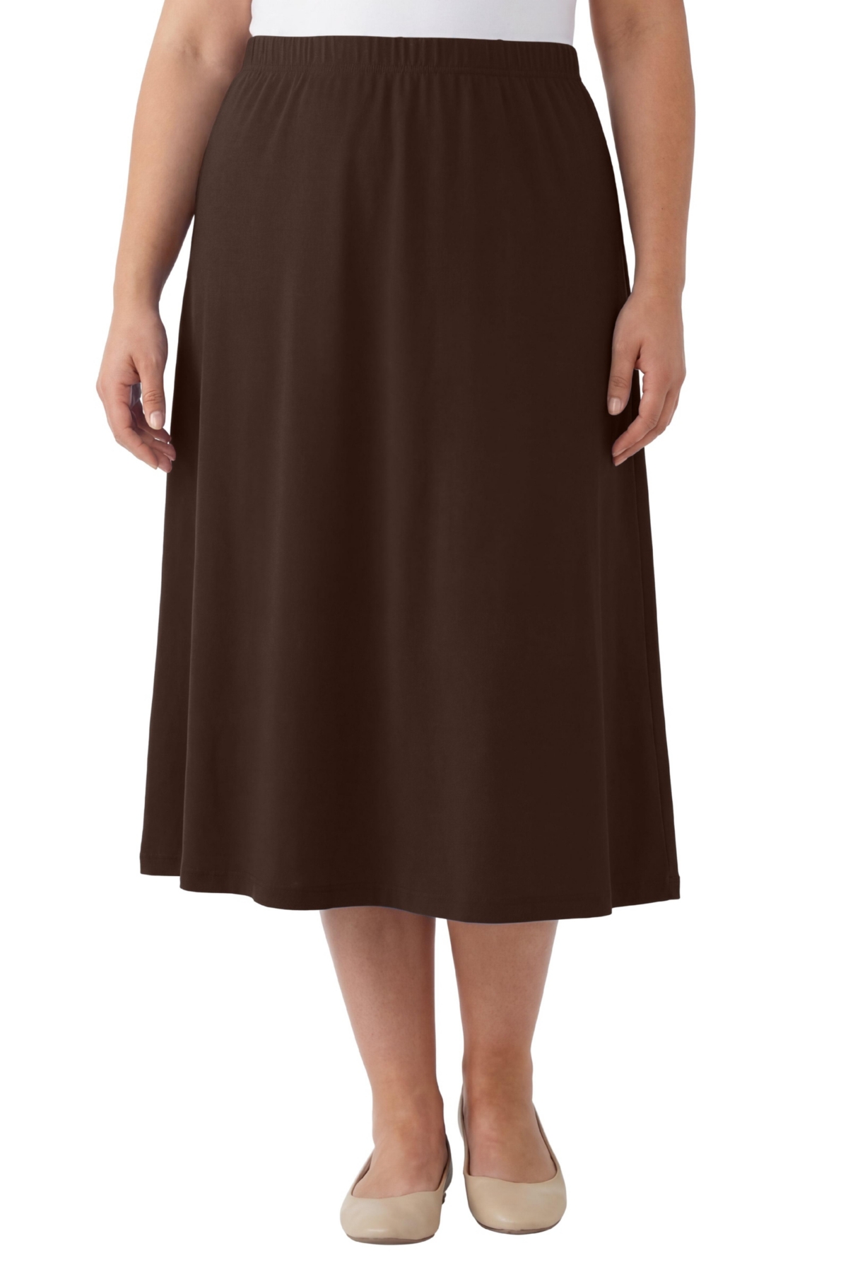 Woman Within Women’s Within 7-Day Knit A-Line Skirt – Chocolate Woman Within Women’s Within 7-Day Knit A-Line Skirt – Chocolate
