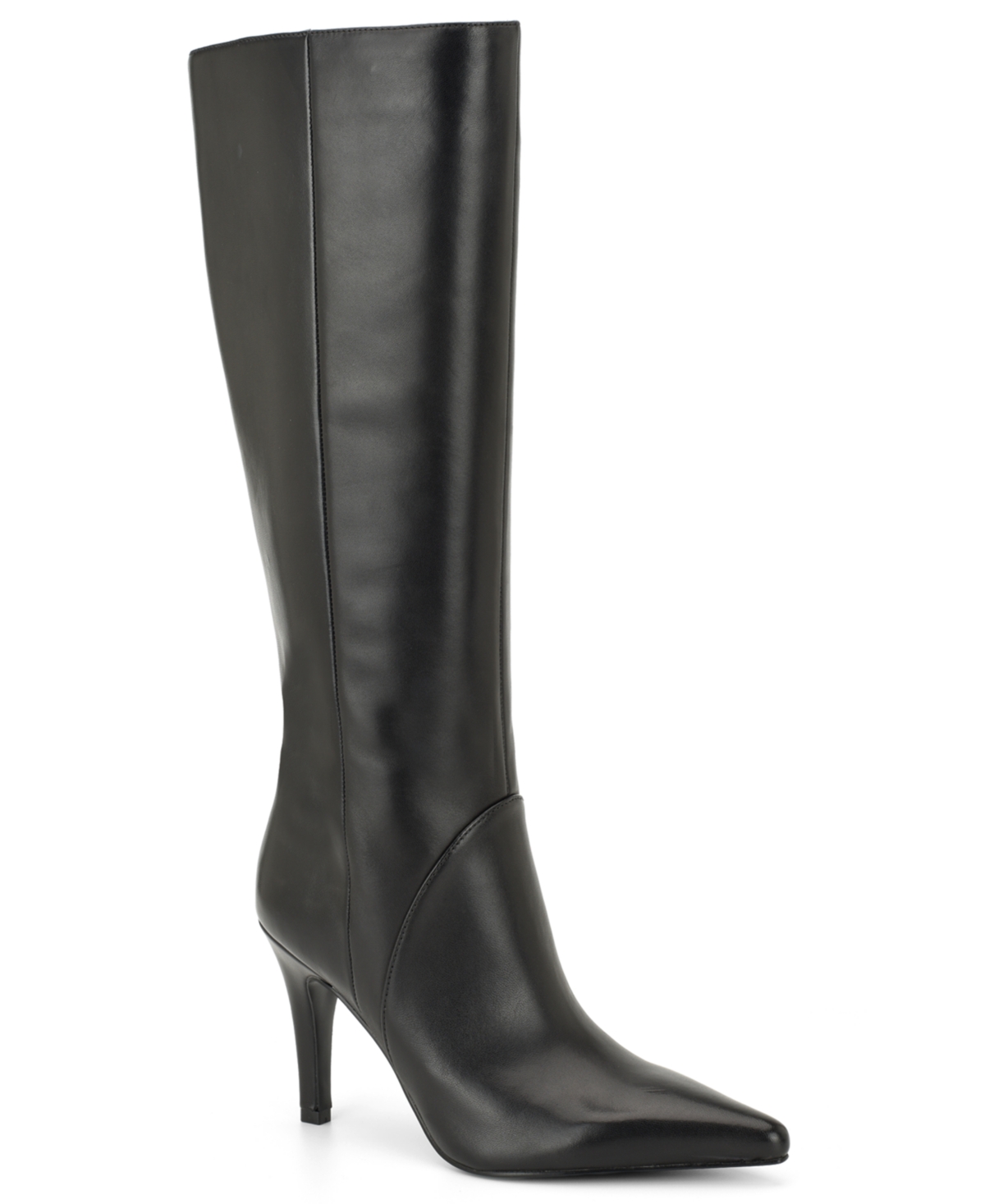 Nine West Women’s Korin Pointed Toe Tall Dress Boots – Black Leather