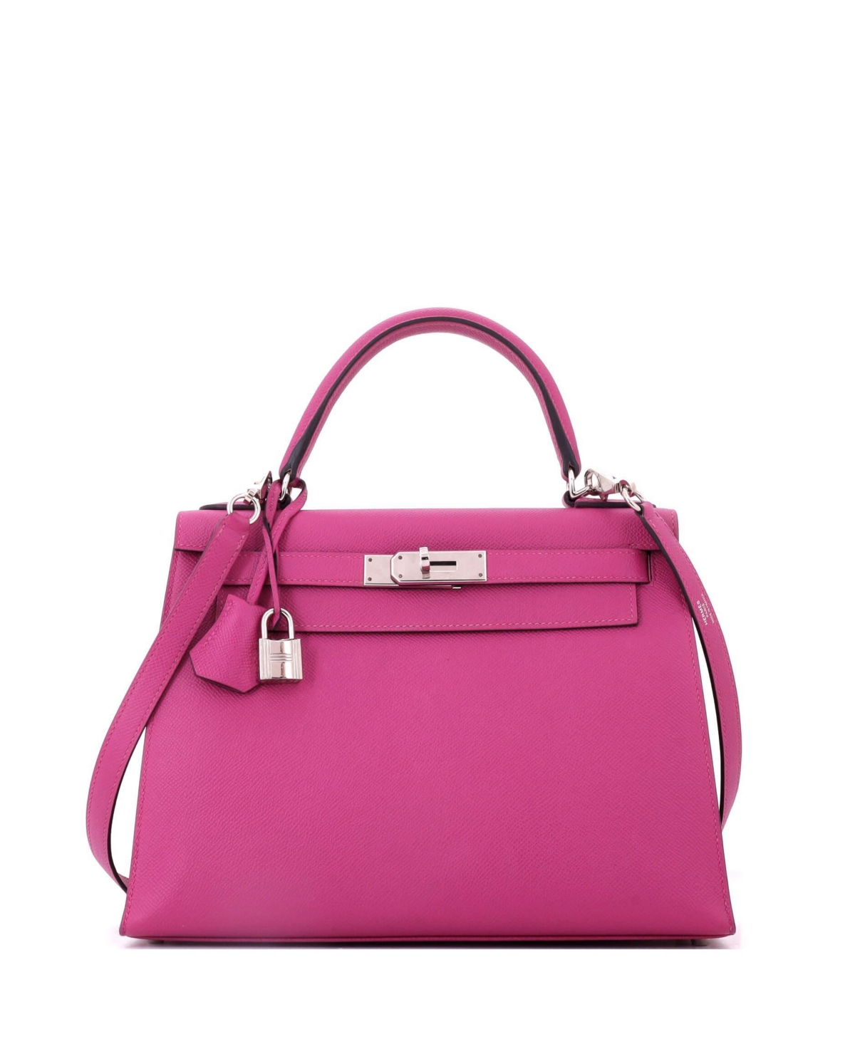 Pre-Owned HERMES Kelly 28 Handbag Pink Epsom with Palladium Hardware – Pink Pre-Owned HERMES Kelly 28 Handbag Pink Epsom with Palladium Hardware – Pink