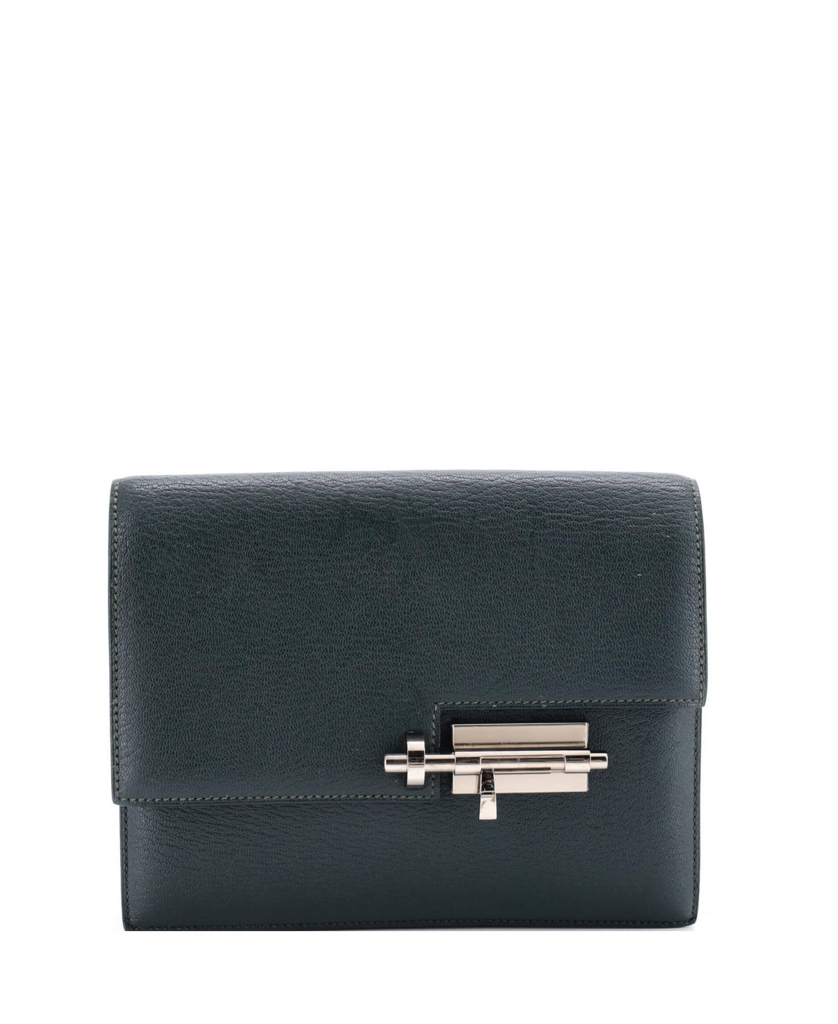 Pre-Owned Hermes Verrou Clutch Chevre Mysore – Green Pre-Owned Hermes Verrou Clutch Chevre Mysore – Green