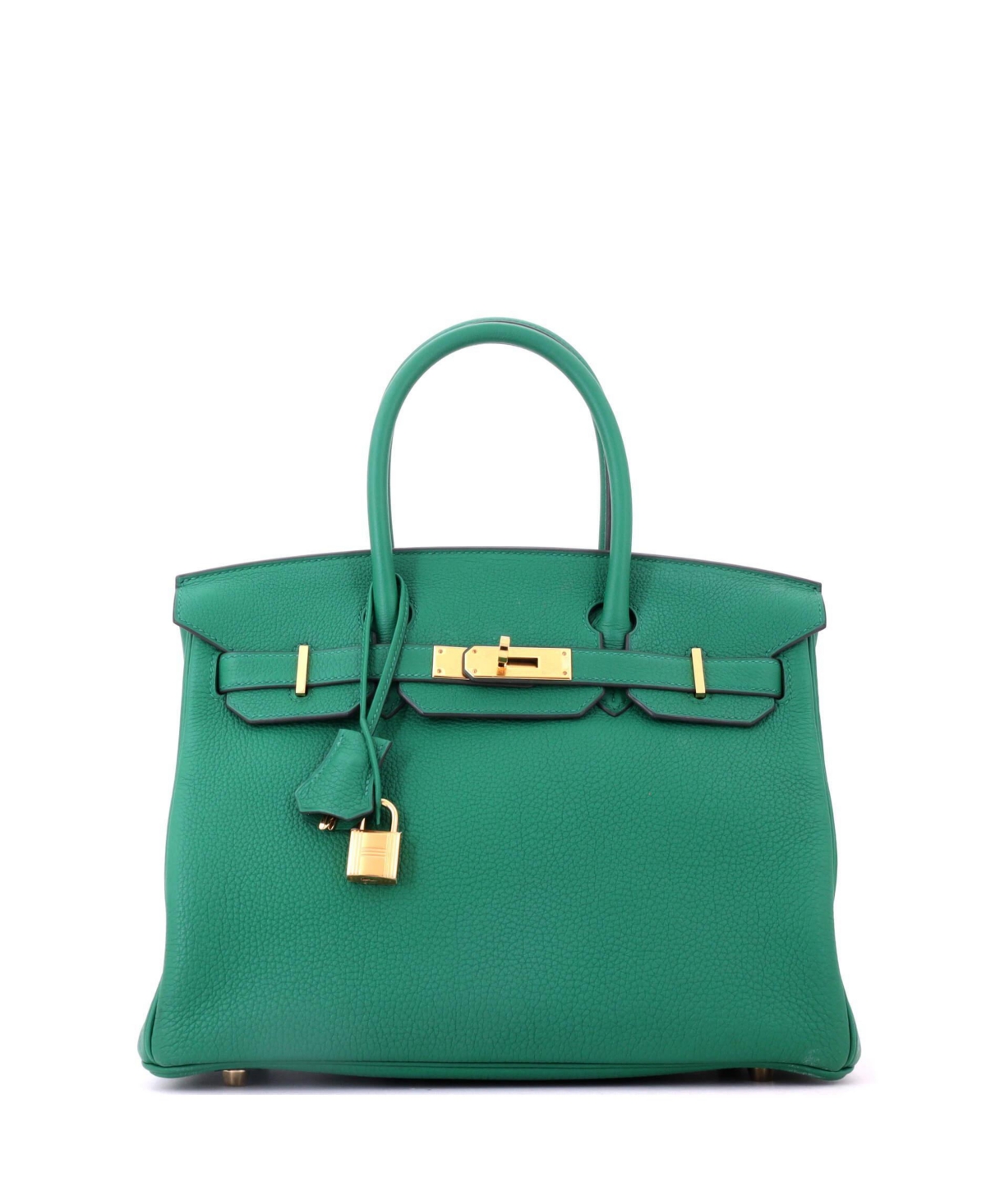 Pre-Owned Hermes Birkin 30 Handbag Green Togo with Gold Hardware – Green