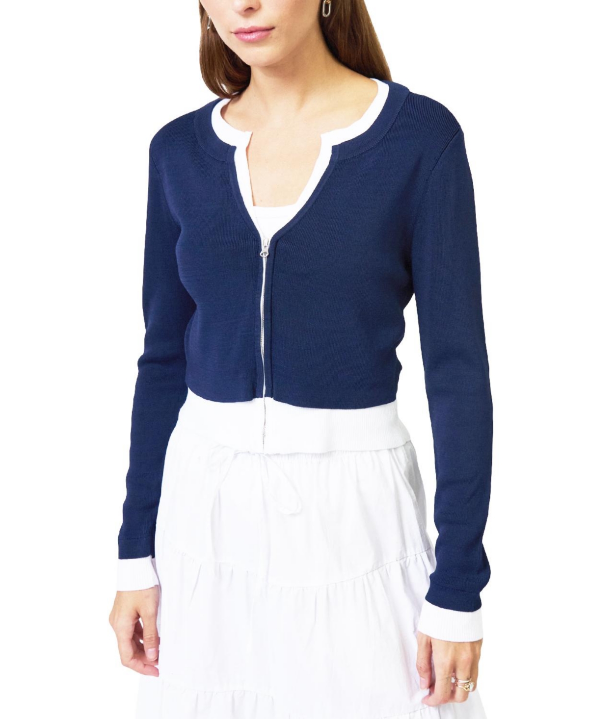 Central Park West Women’s Brooklyn Double Layer Cardigan – Navy blue Central Park West Women’s Brooklyn Double Layer Cardigan – Navy blue