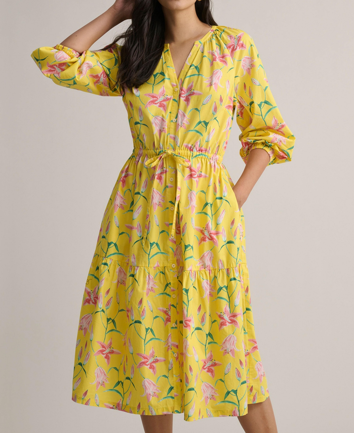 UNTUCKit Women’s Stretch Cotton Floral Aurelia Dress – Yellow UNTUCKit Women’s Stretch Cotton Floral Aurelia Dress – Yellow