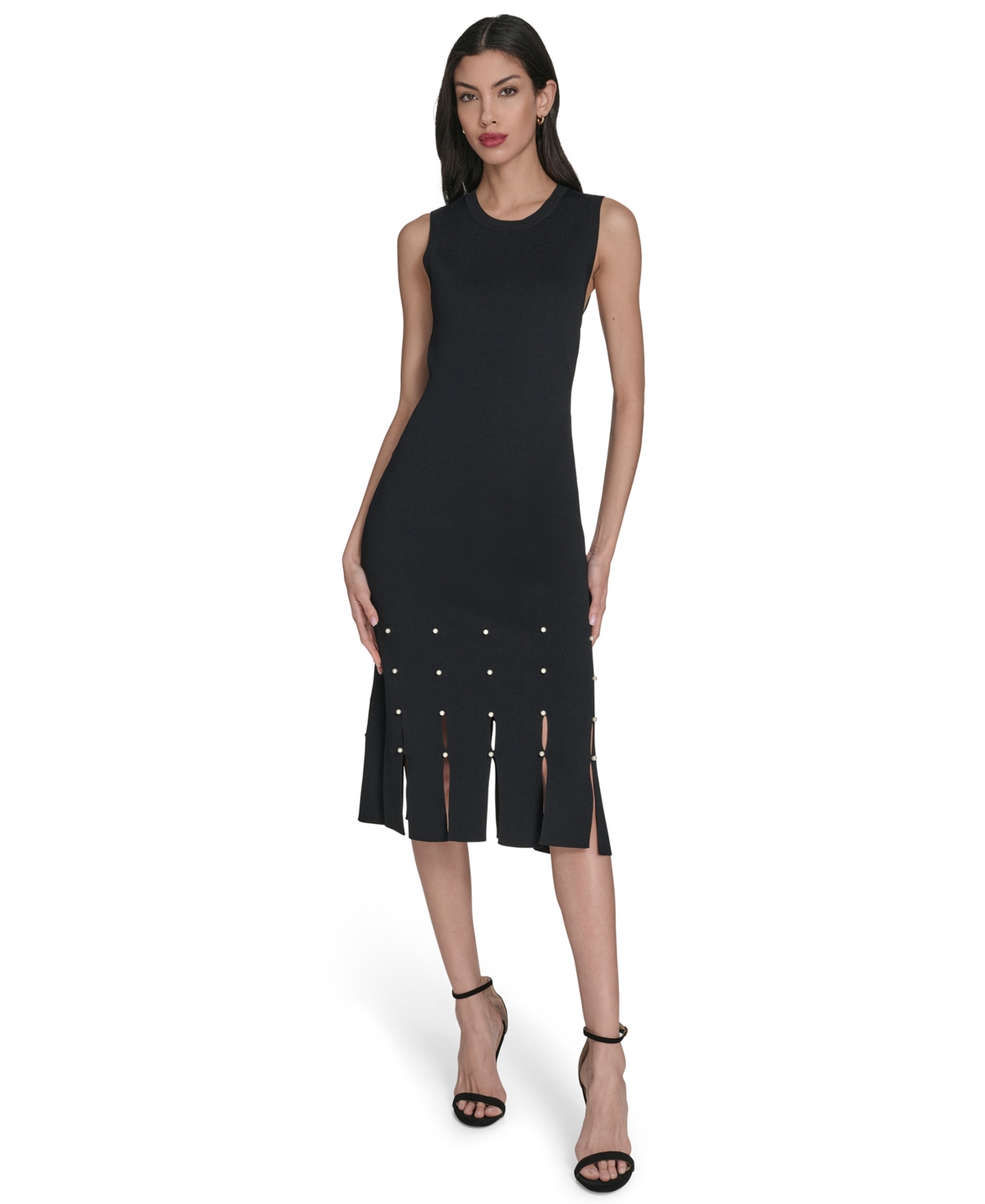 Vince Camuto Women’s Crewneck Midi Dress – Black Vince Camuto Women’s Crewneck Midi Dress – Black