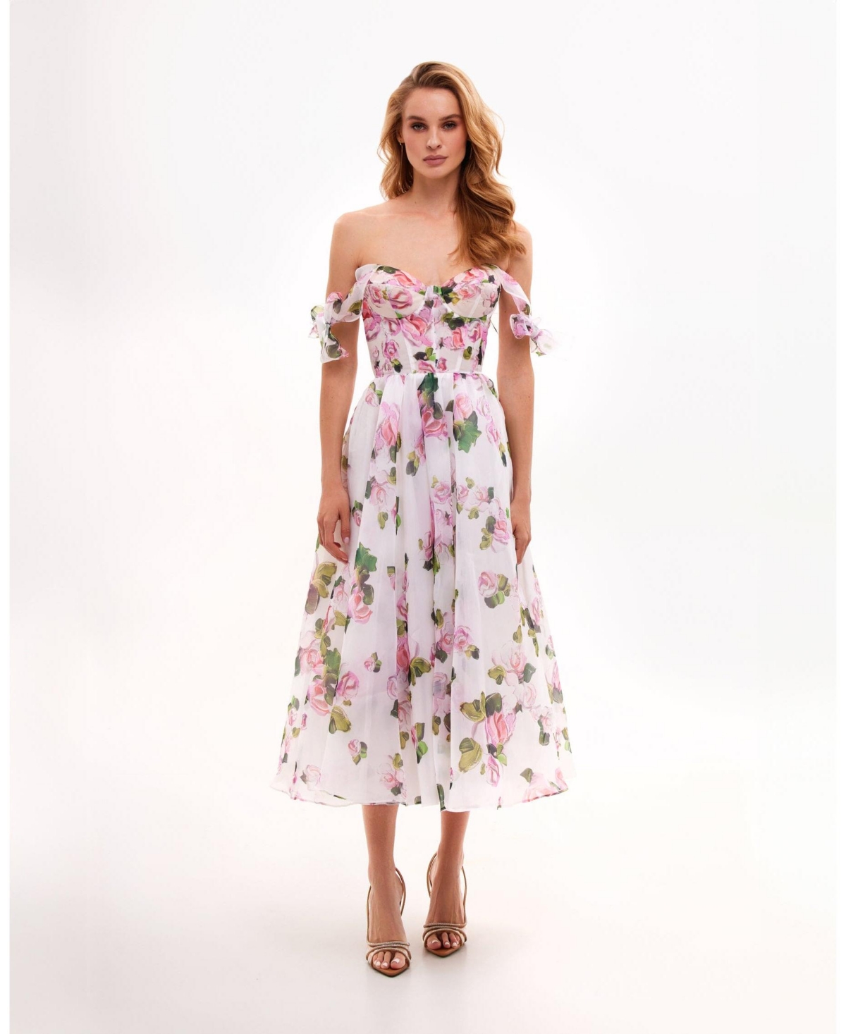 Milla Women’s Tender Floral Midi Tie-Strap Dress – Apple blossom Milla Women’s Tender Floral Midi Tie-Strap Dress – Apple blossom