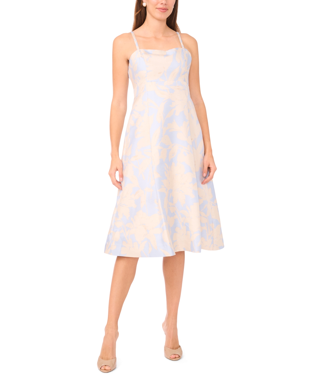 Msk Women’s Spaghetti Strap Square Neck Dress – Aqua Dusk Msk Women’s Spaghetti Strap Square Neck Dress – Aqua Dusk