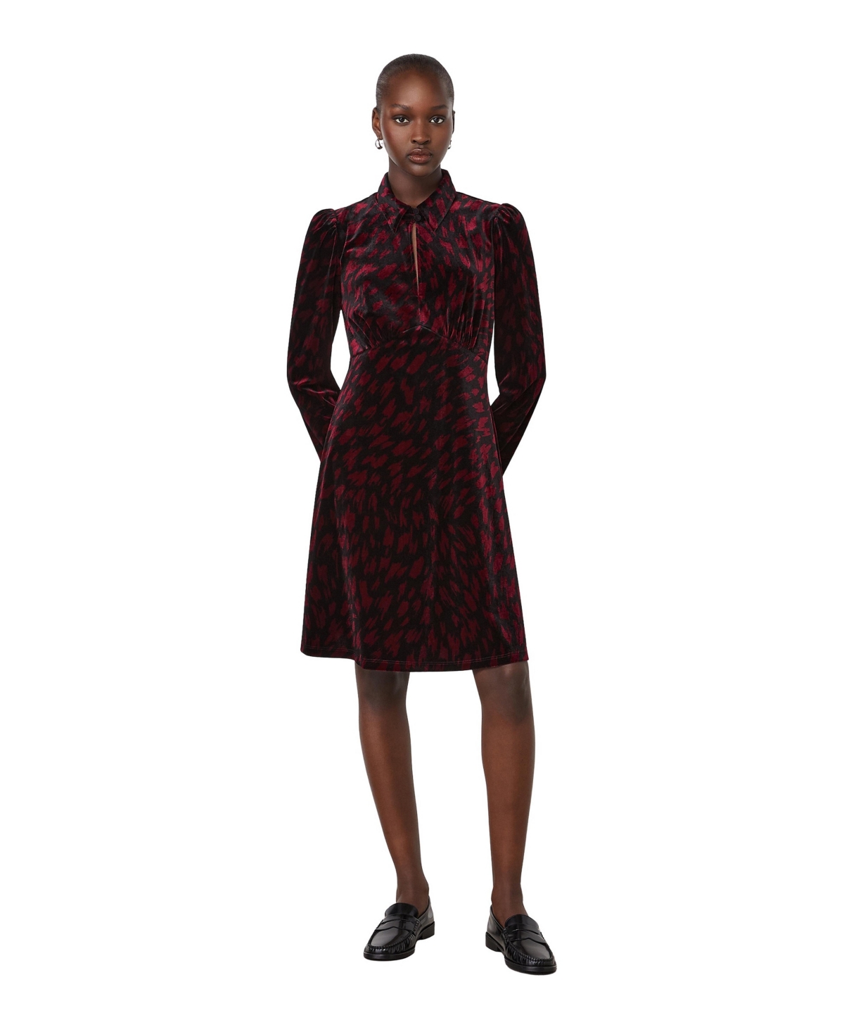 Finery London Women’s Capri Animal Print Knee Length Dress – Burgundy animal Finery London Women’s Capri Animal Print Knee Length Dress – Burgundy animal