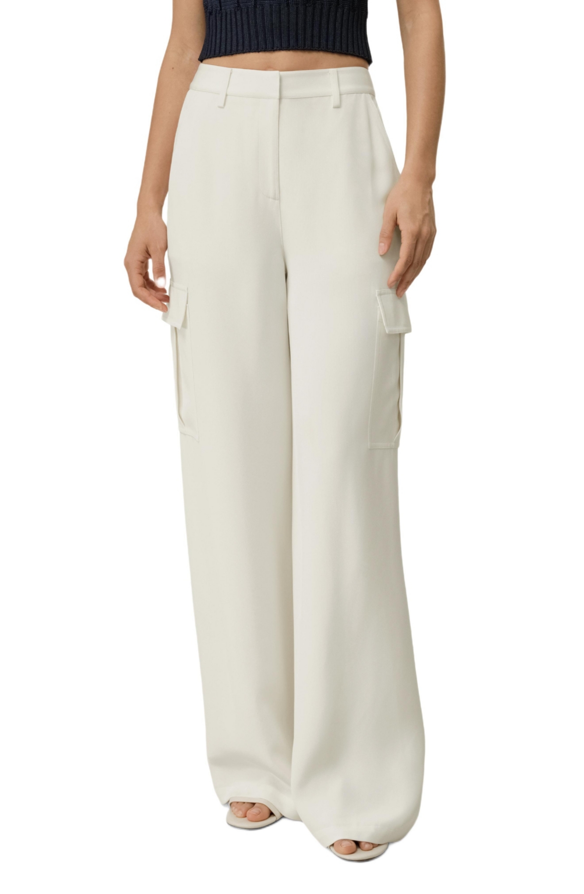 Lilysilk Women’s Silk Crepe Cargo Pant – Natural white Lilysilk Women’s Silk Crepe Cargo Pant – Natural white