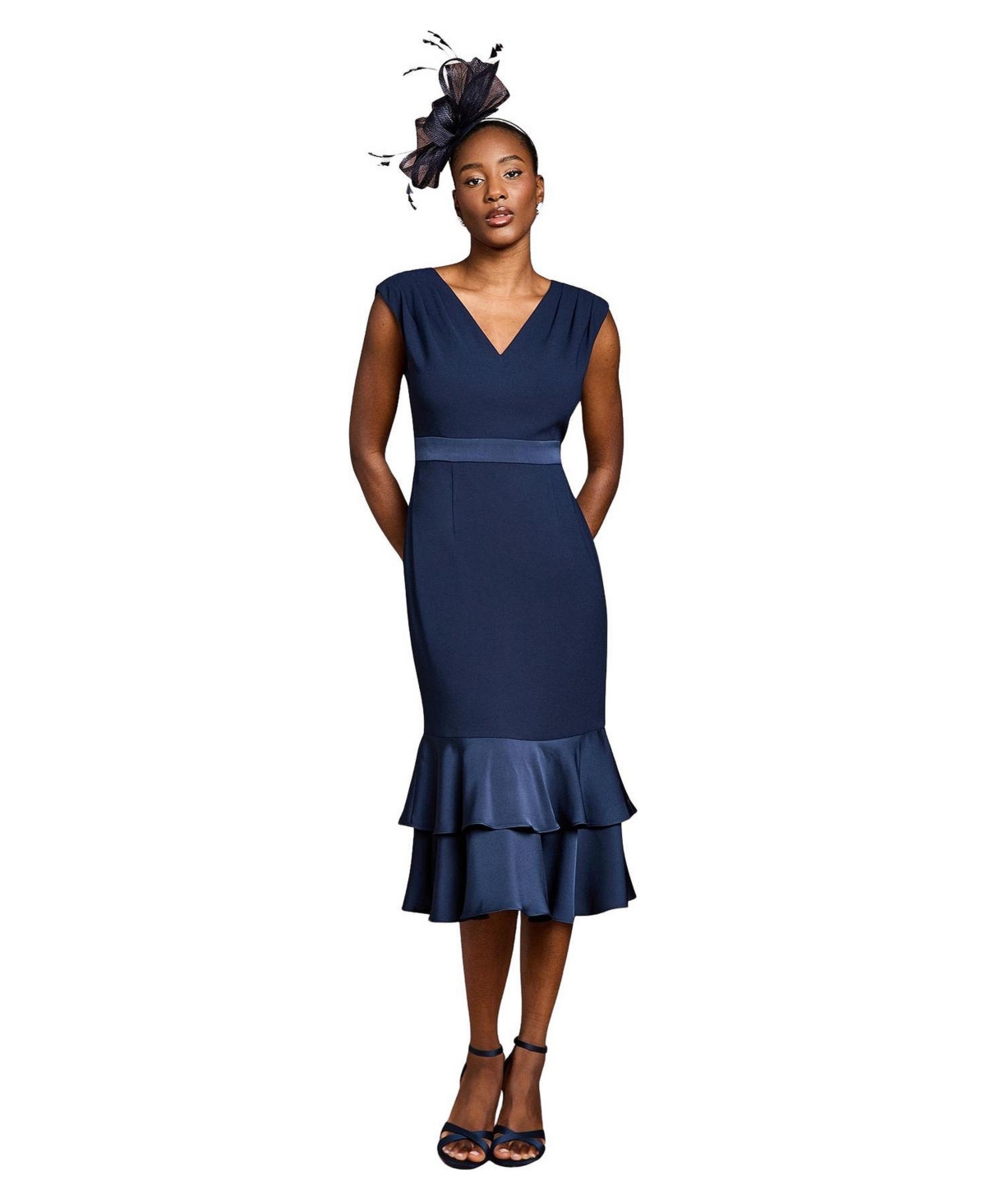 Coast Women’s Crepe Peplum Dress – Navy Coast Women’s Crepe Peplum Dress – Navy