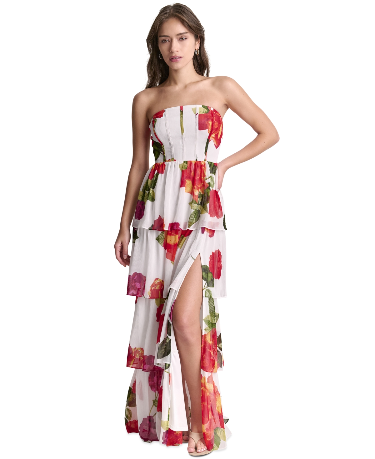 Bcbg Women’s Strapless Maxi Dress – WHITE/SHOCKING PINK Bcbg Women’s Strapless Maxi Dress – WHITE/SHOCKING PINK