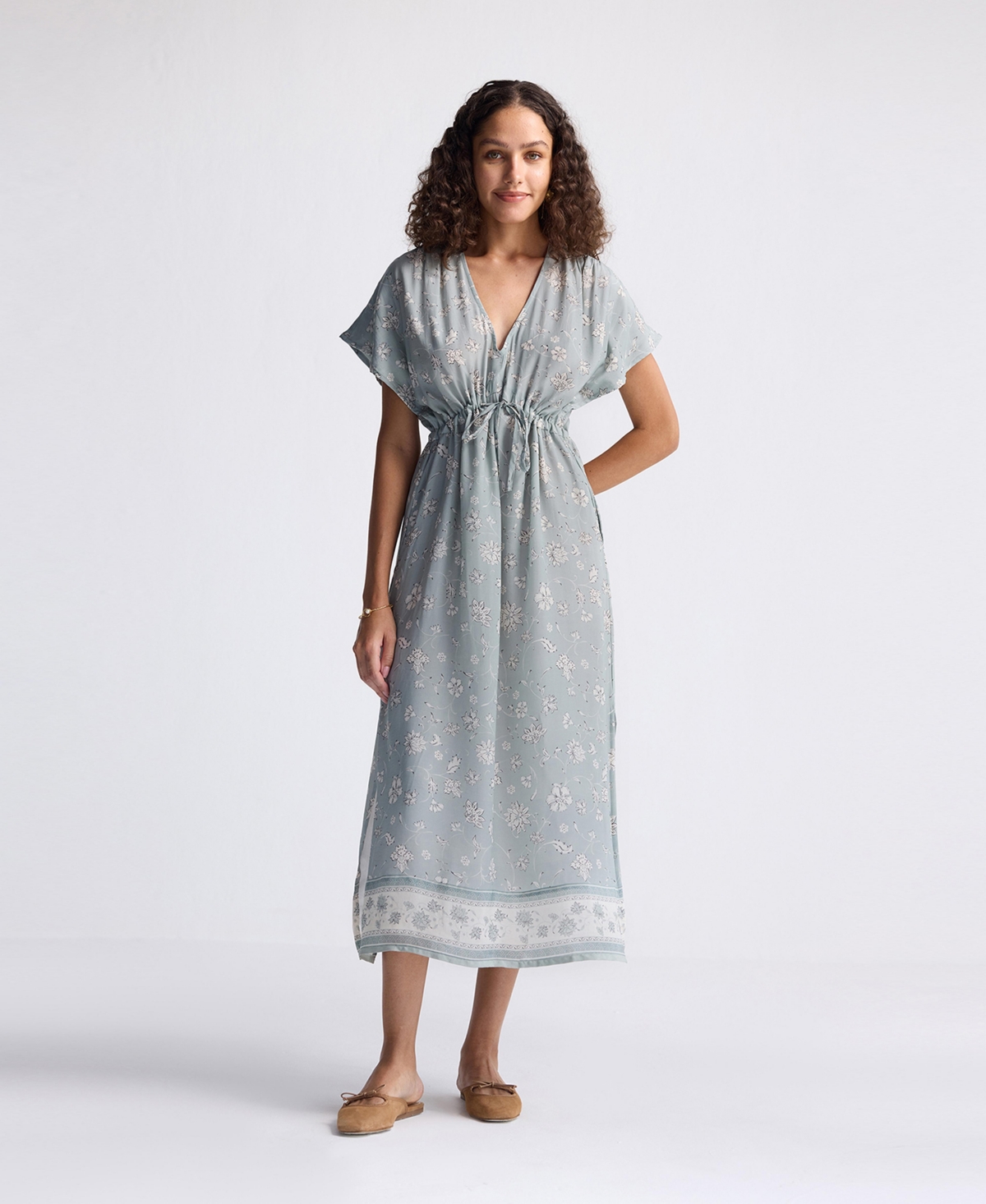 Reistor Women’s Puff Sleeve Midi Dress – Serene symphony Reistor Women’s Puff Sleeve Midi Dress – Serene symphony