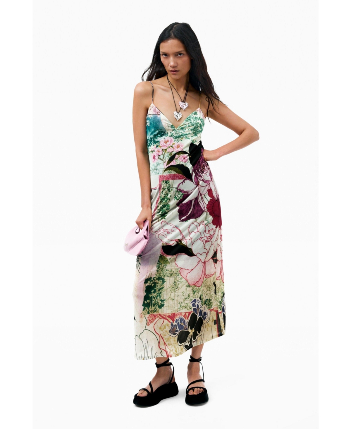 Desigual Women’s Printed strappy dress – Black