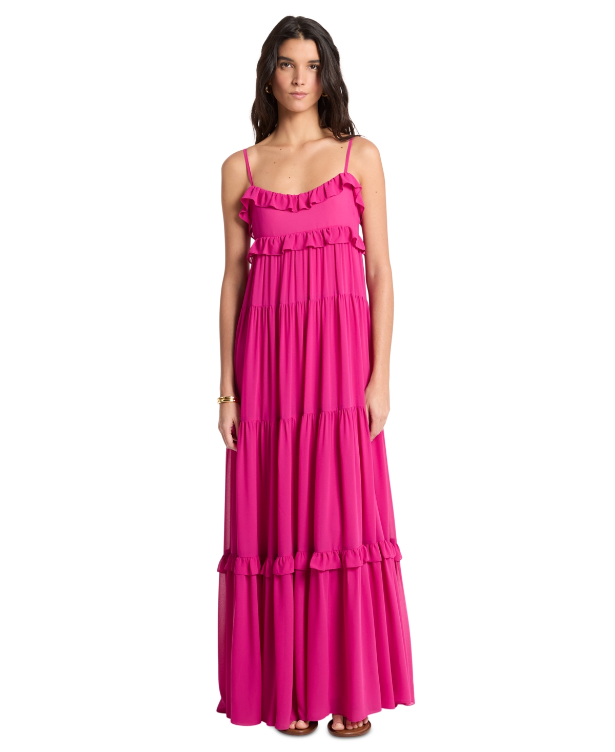 Michael Kors Women’s Sleeveless Tiered Maxi Dress – Raspberry Michael Kors Women’s Sleeveless Tiered Maxi Dress – Raspberry